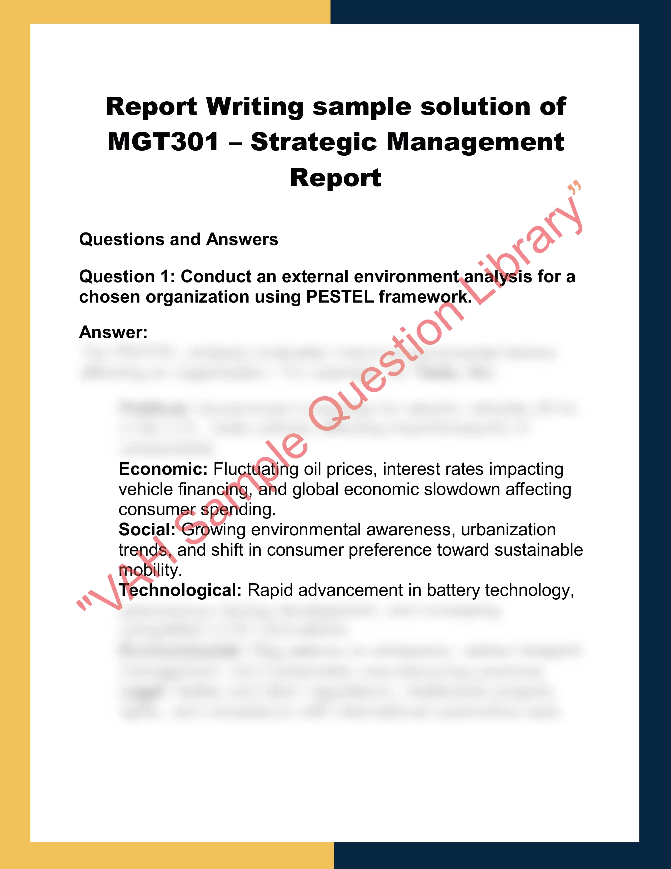 MGT301 – Strategic Management  Report 0