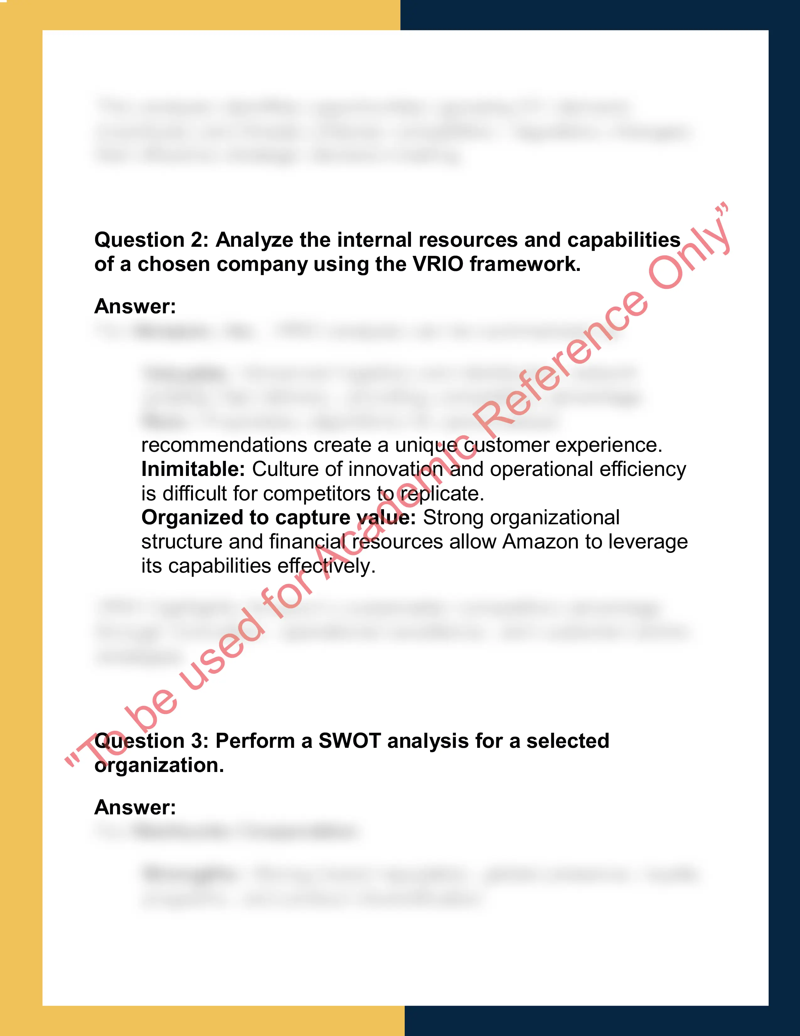 MGT301 – Strategic Management  Report 1