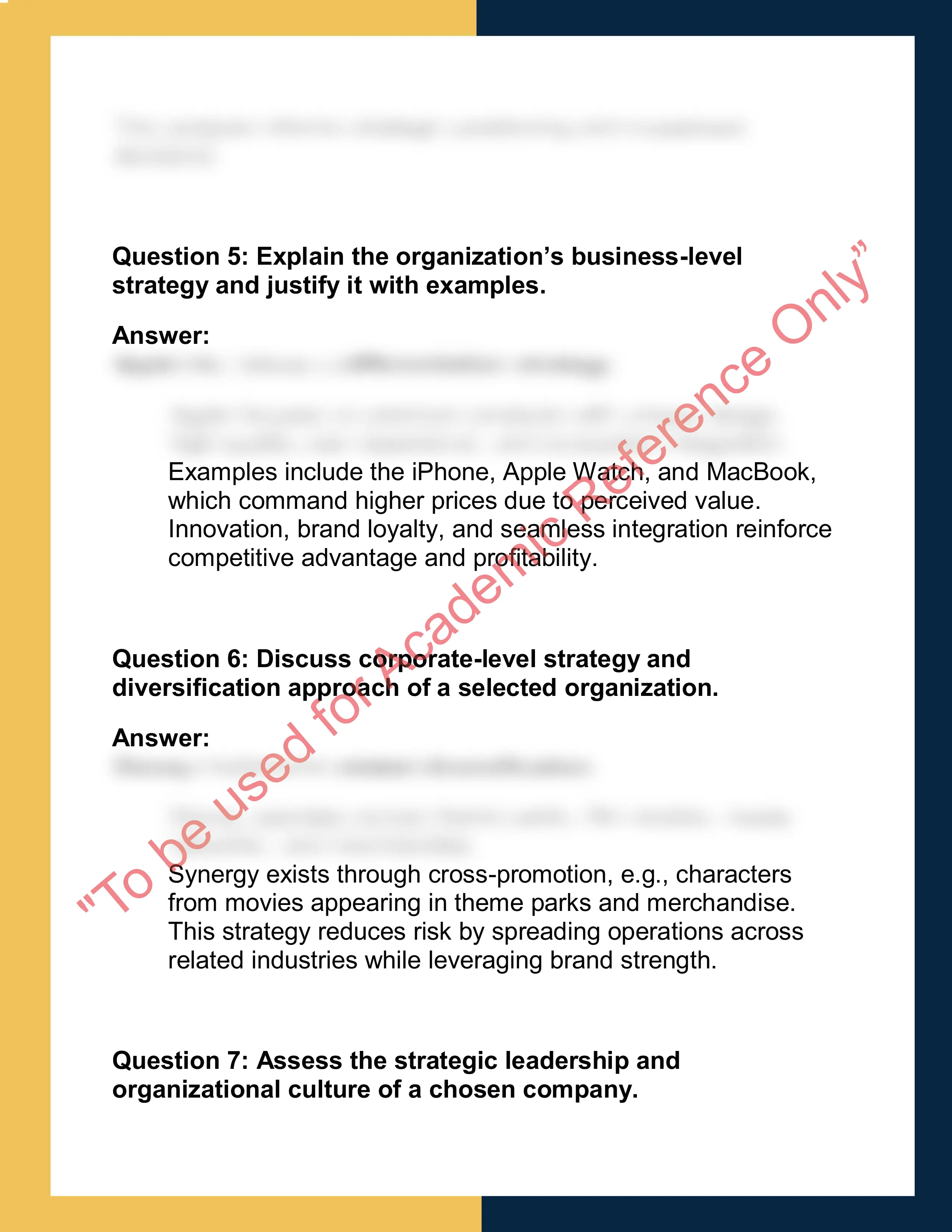 MGT301 – Strategic Management  Report 3