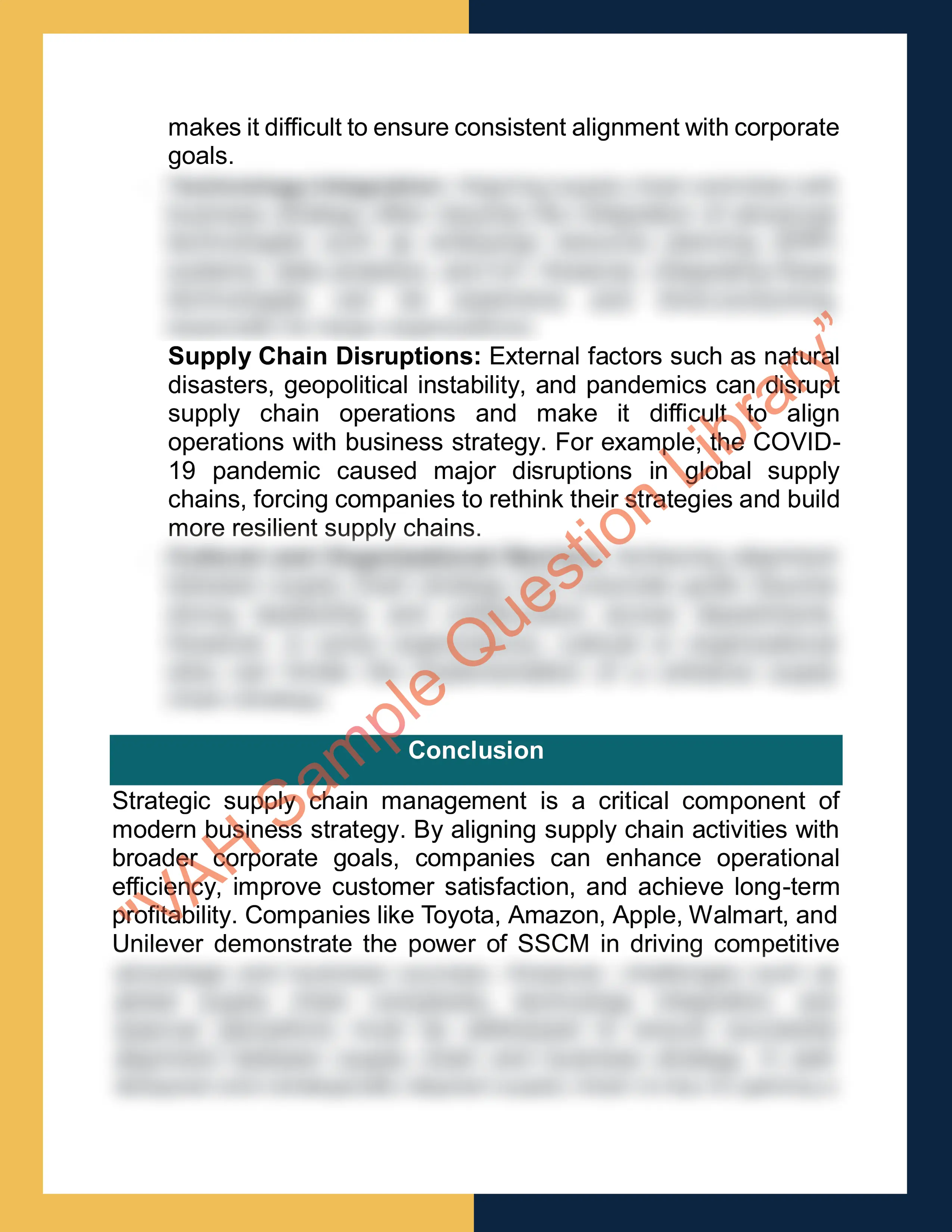 Assignment sample solution of MGT7005  - Supply Chain and Operations Management 6