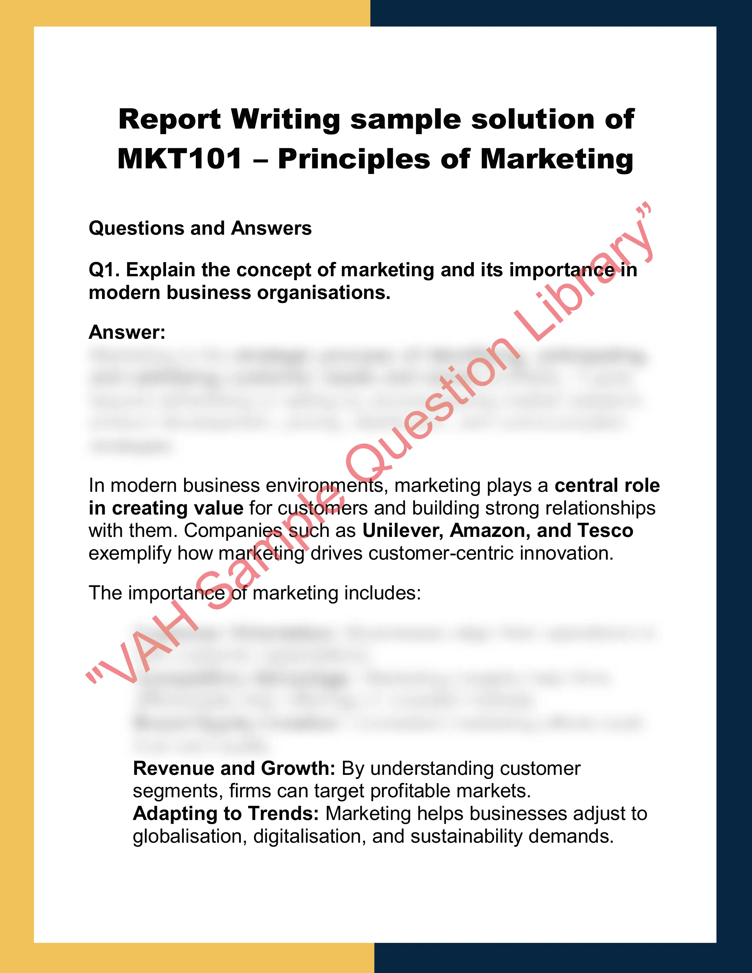 MKT101 – Principles of Marketing 0