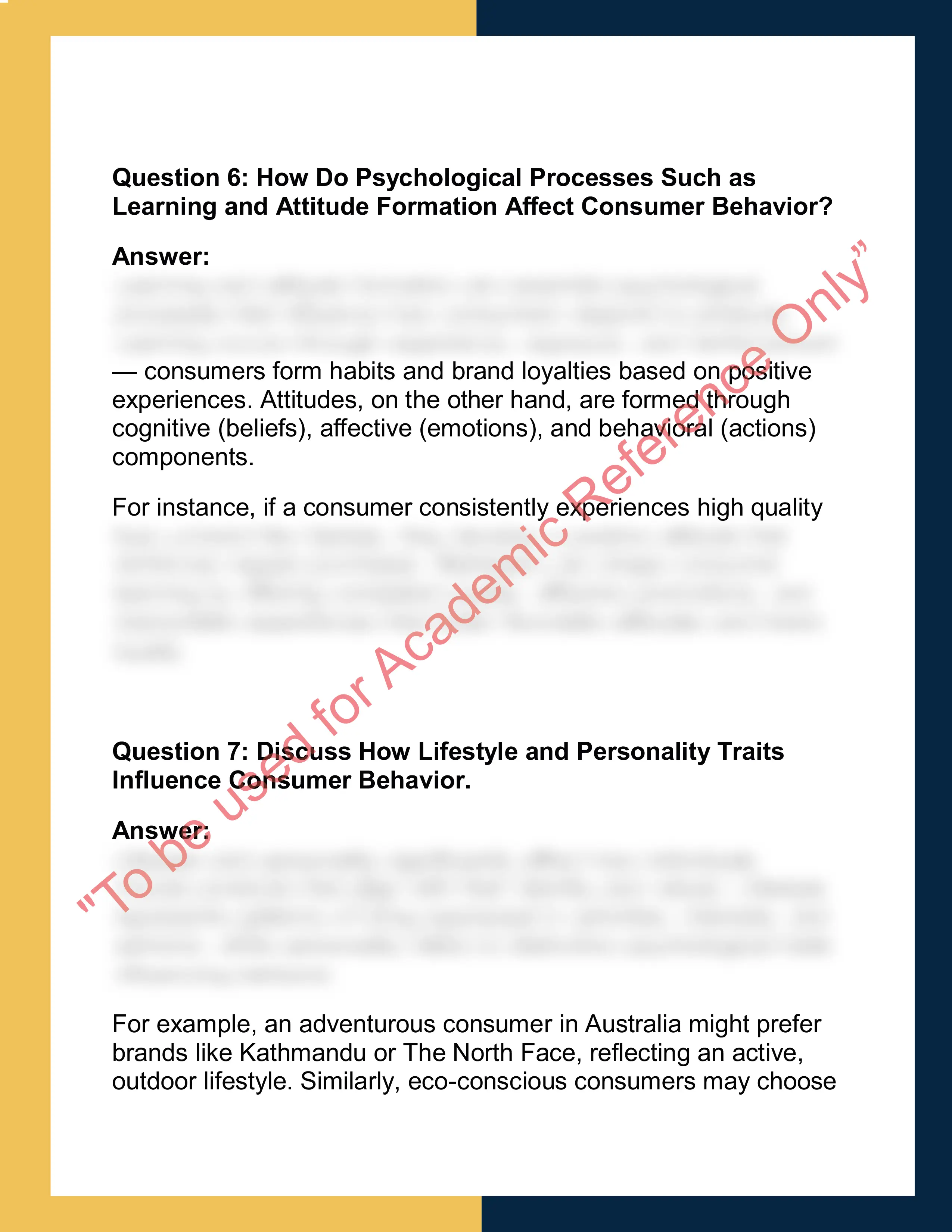 MKT201 – Consumer Behavior Report 3