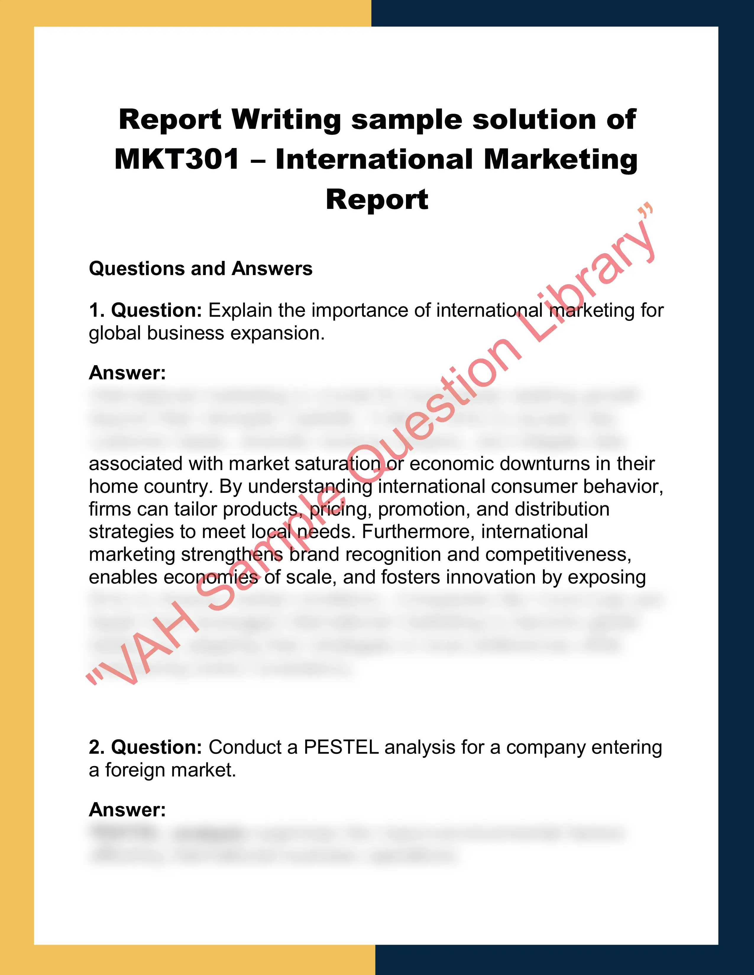 MKT301 – International Marketing  Report 0