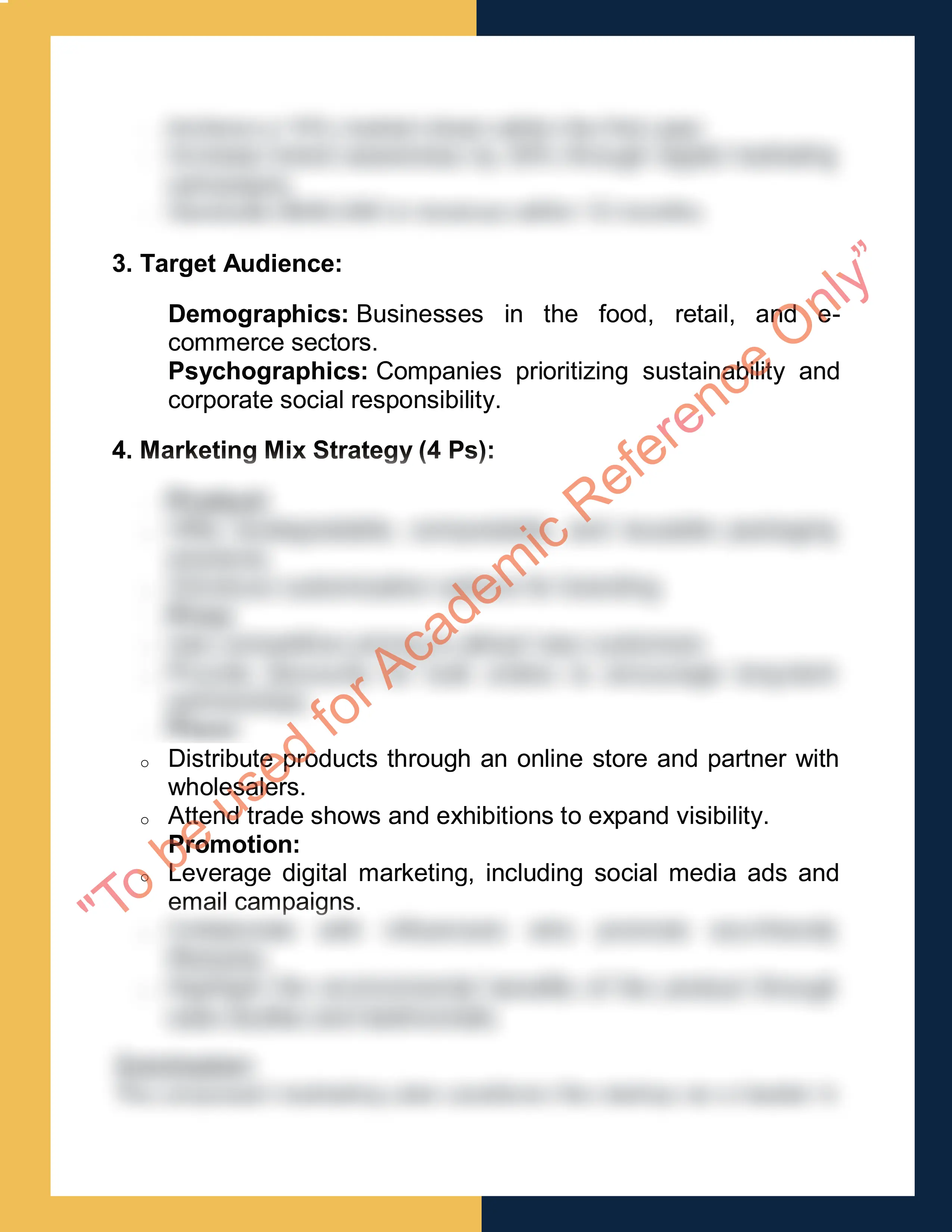 Assignment sample solution of MKTG305 - Marketing Strategy 1