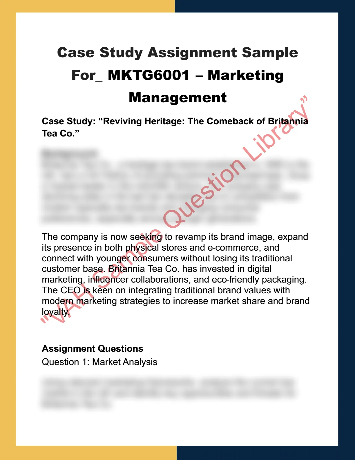 MKTG6001 – Marketing  Management 0