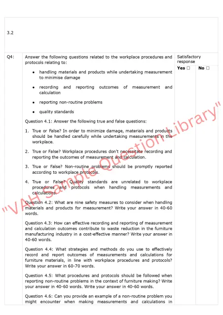 Assignment question sample of MSFGN2001 - Make measurements and calculations 4