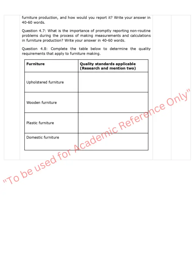 Assignment question sample of MSFGN2001 - Make measurements and calculations 5
