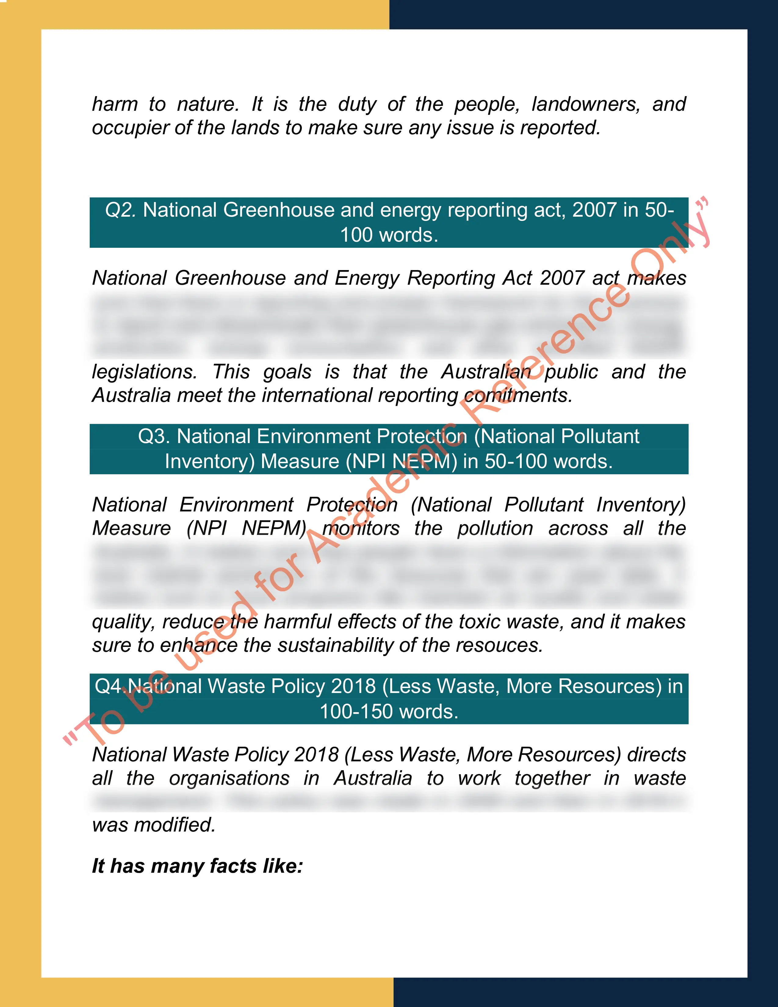 Sample Solution for MSMENV272-Participate in environmentally sustainable work practices 1