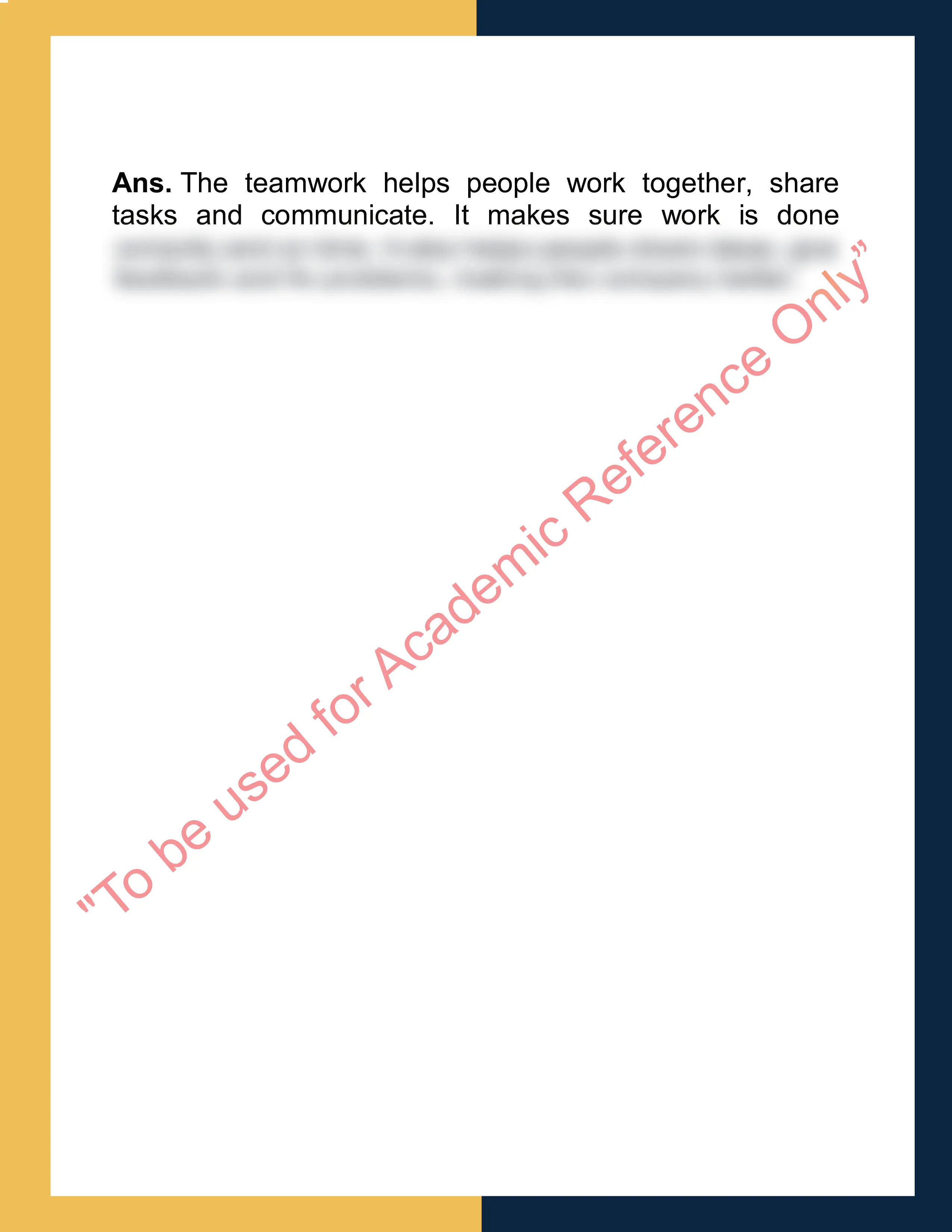 Assignment sample solution of MSMUP106 - Work in a team 1