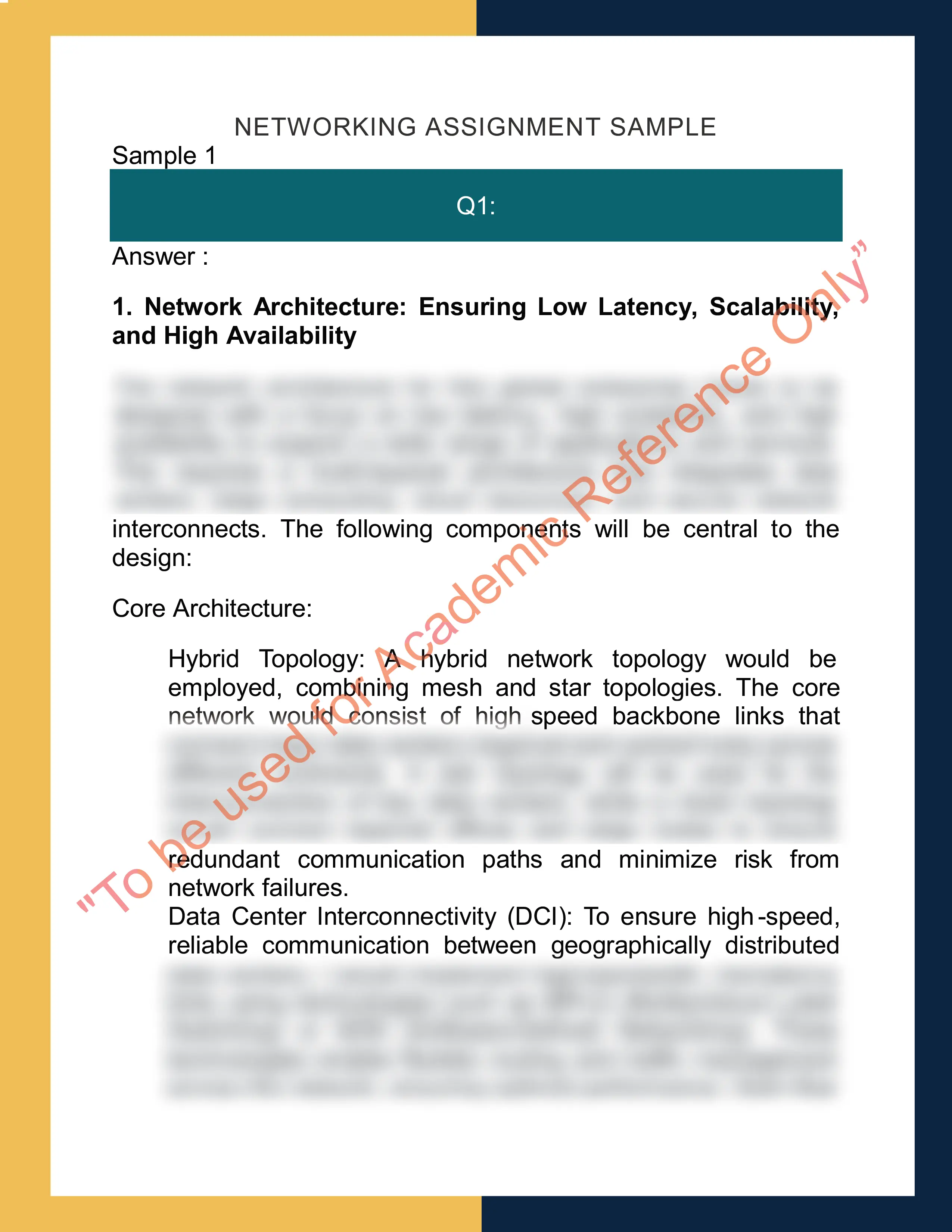 Assignment sample solution of NET4002 - Networking and Security 1