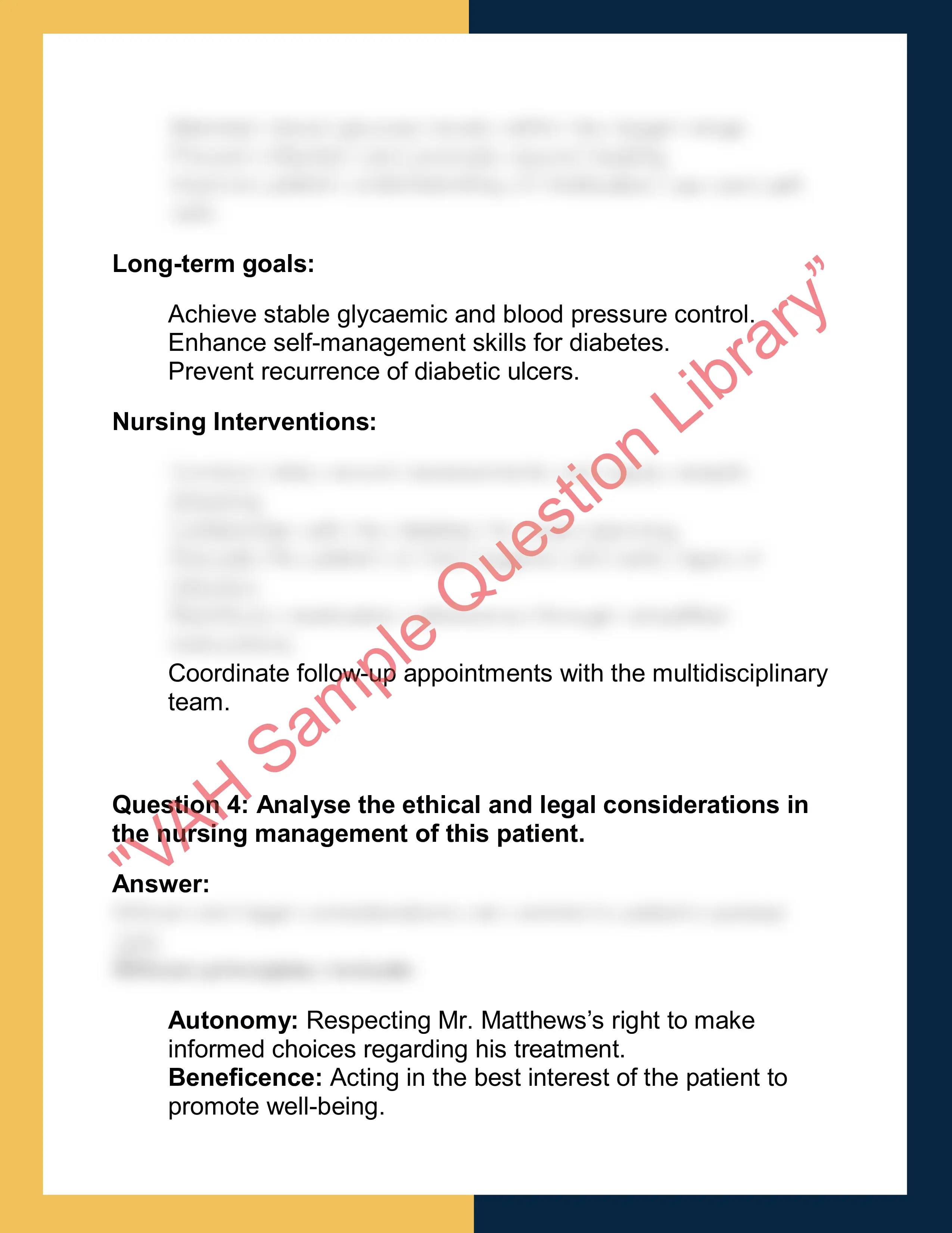 NUR201 – Nursing Case Study Report 2