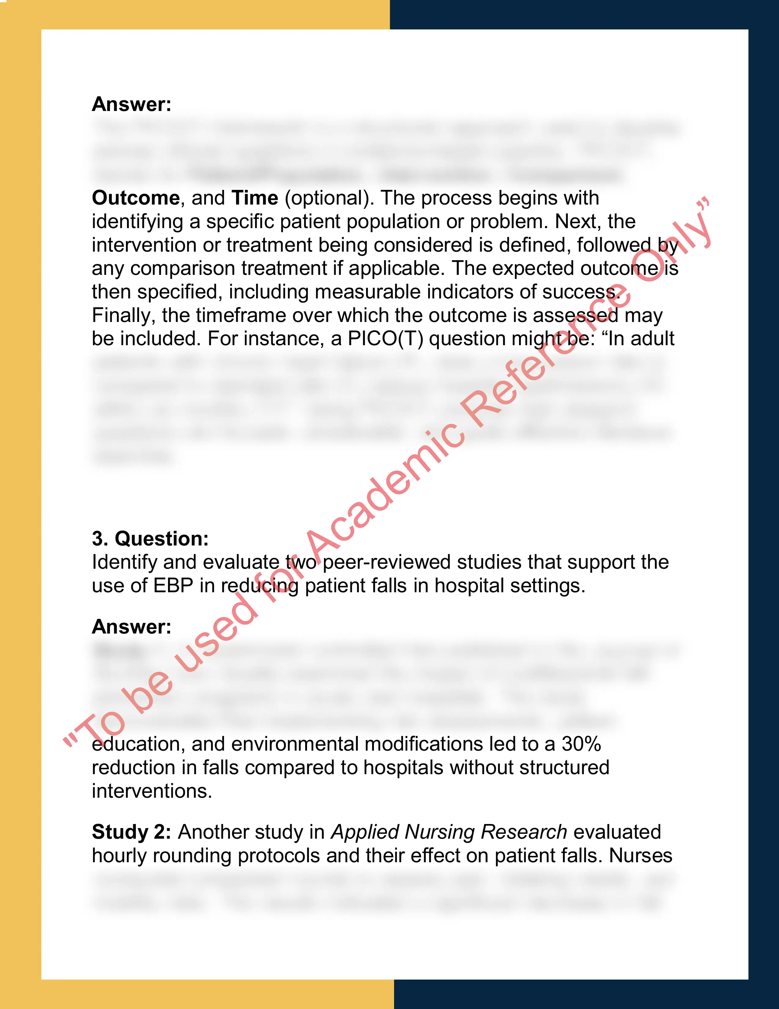 NUR301 – Evidence-Based Nursing  Report 1