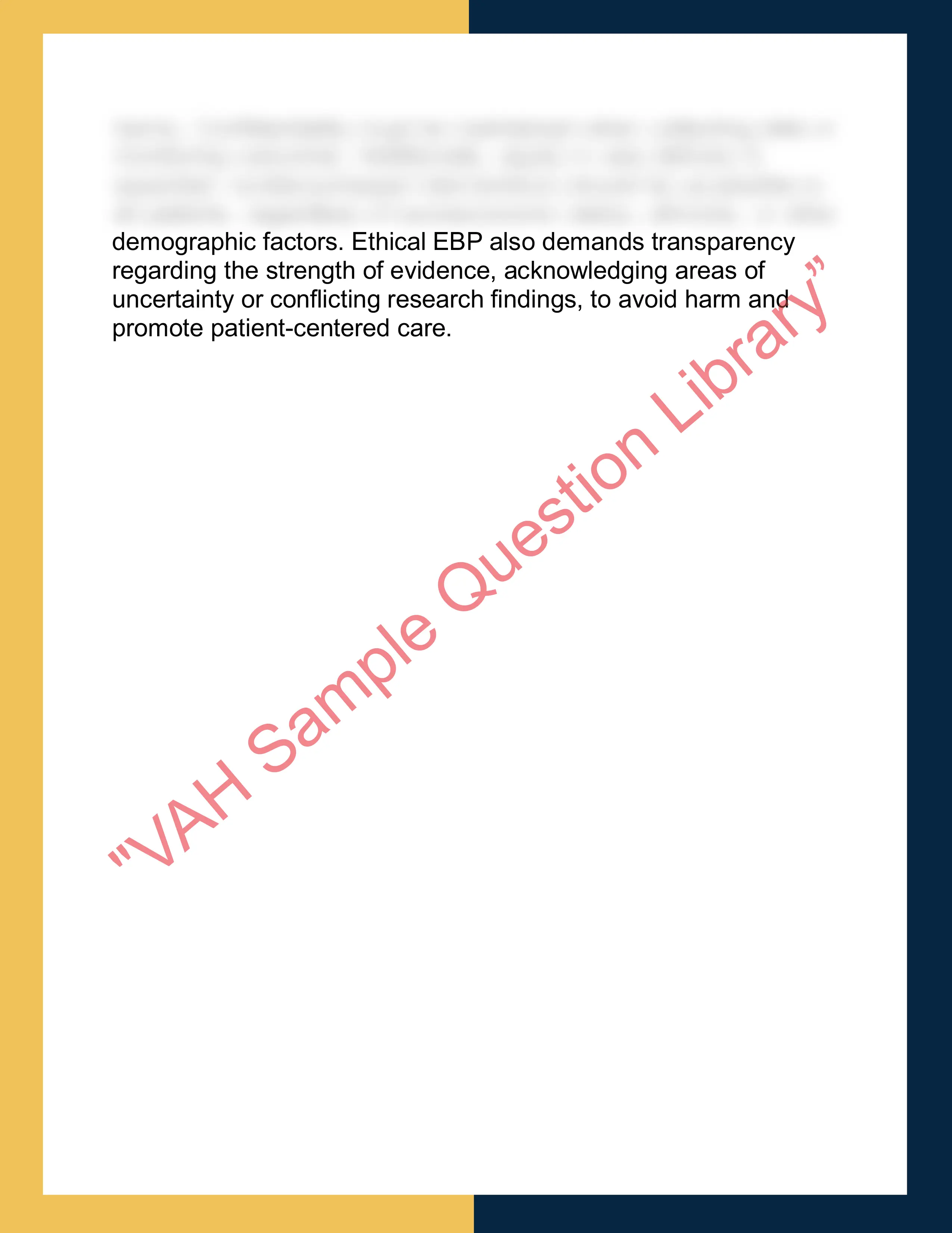 NUR301 – Evidence-Based Nursing  Report 6