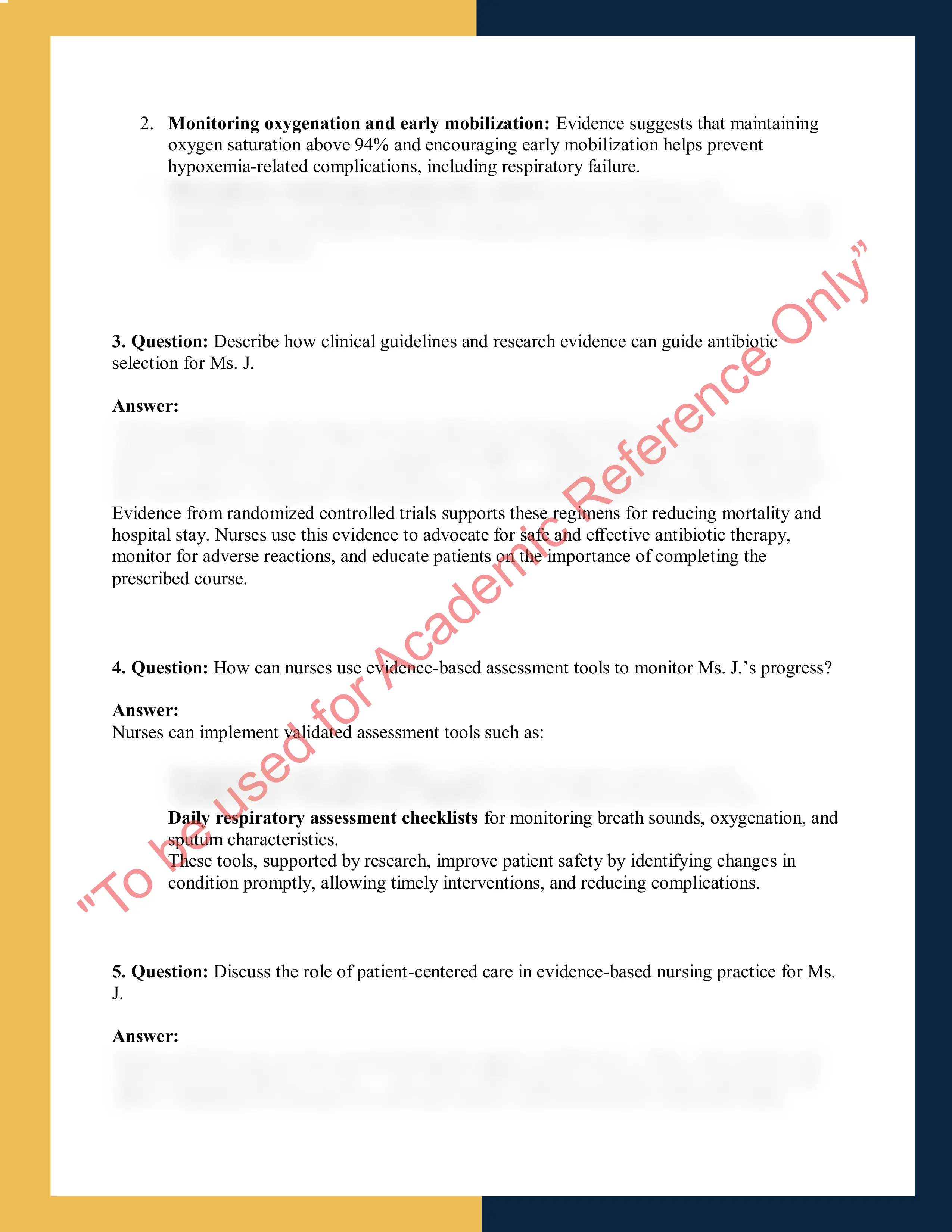 NUR302 – Nursing Evidence- Based Practice 1