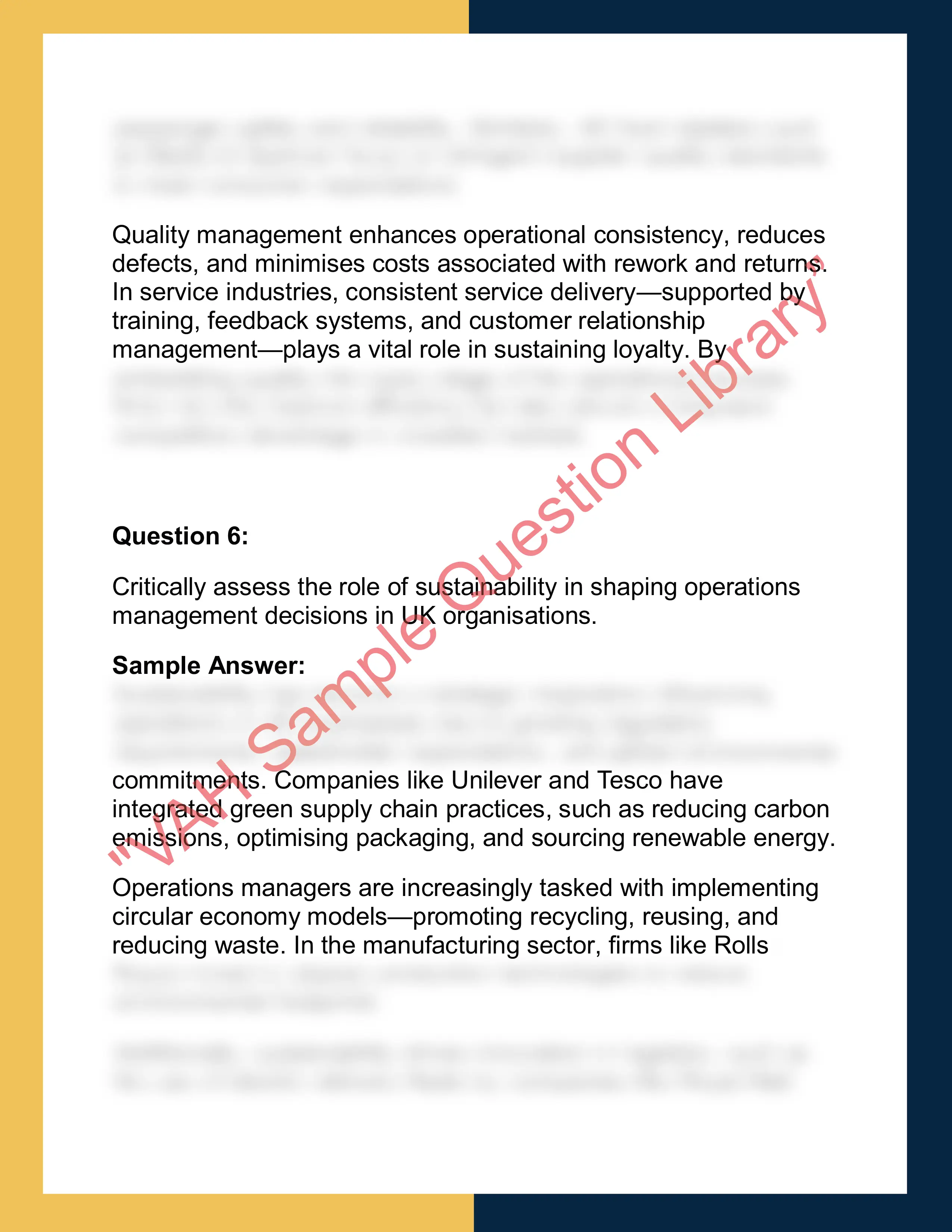 OPS101 – Operations Management  Report 4