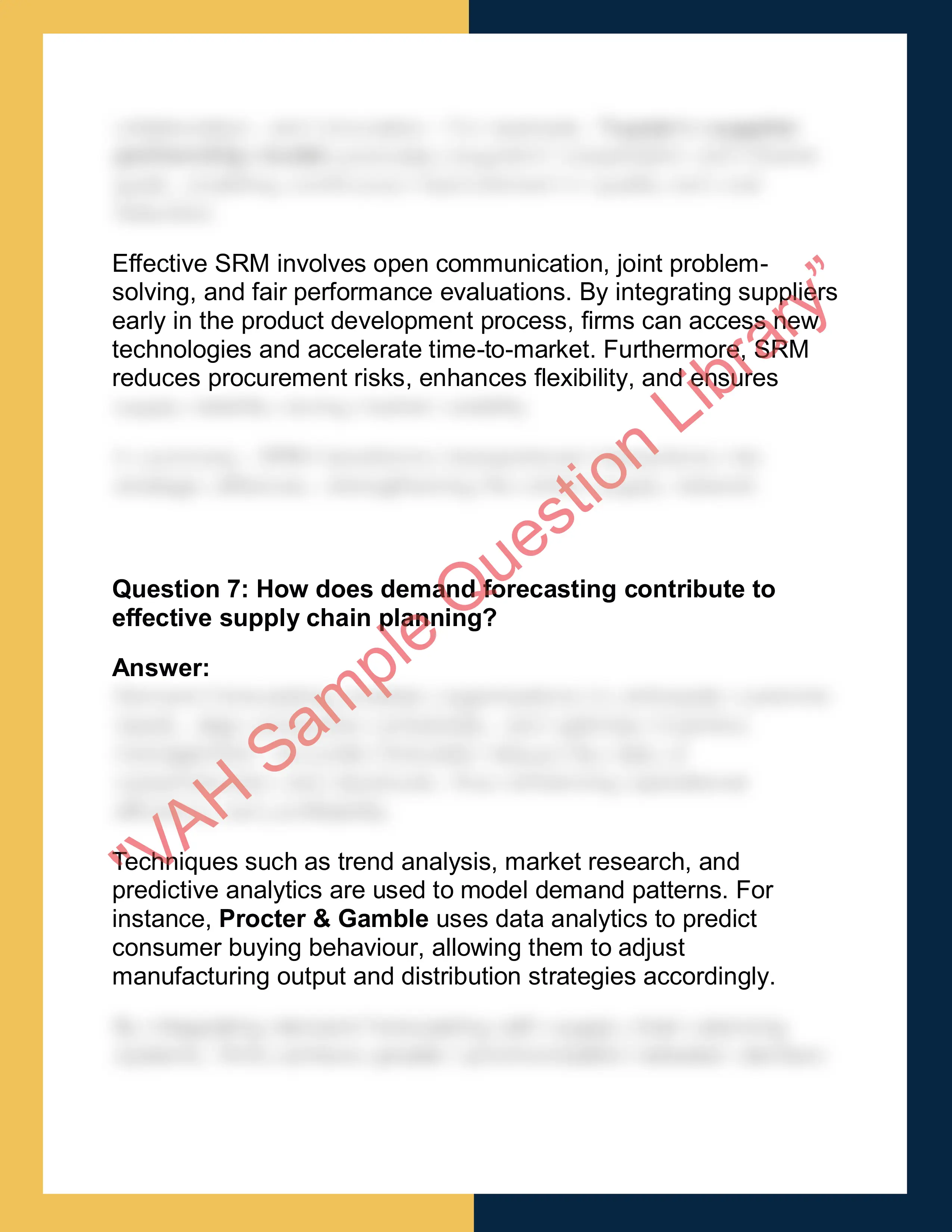 OPS201 – Supply Chain Management  Report 4