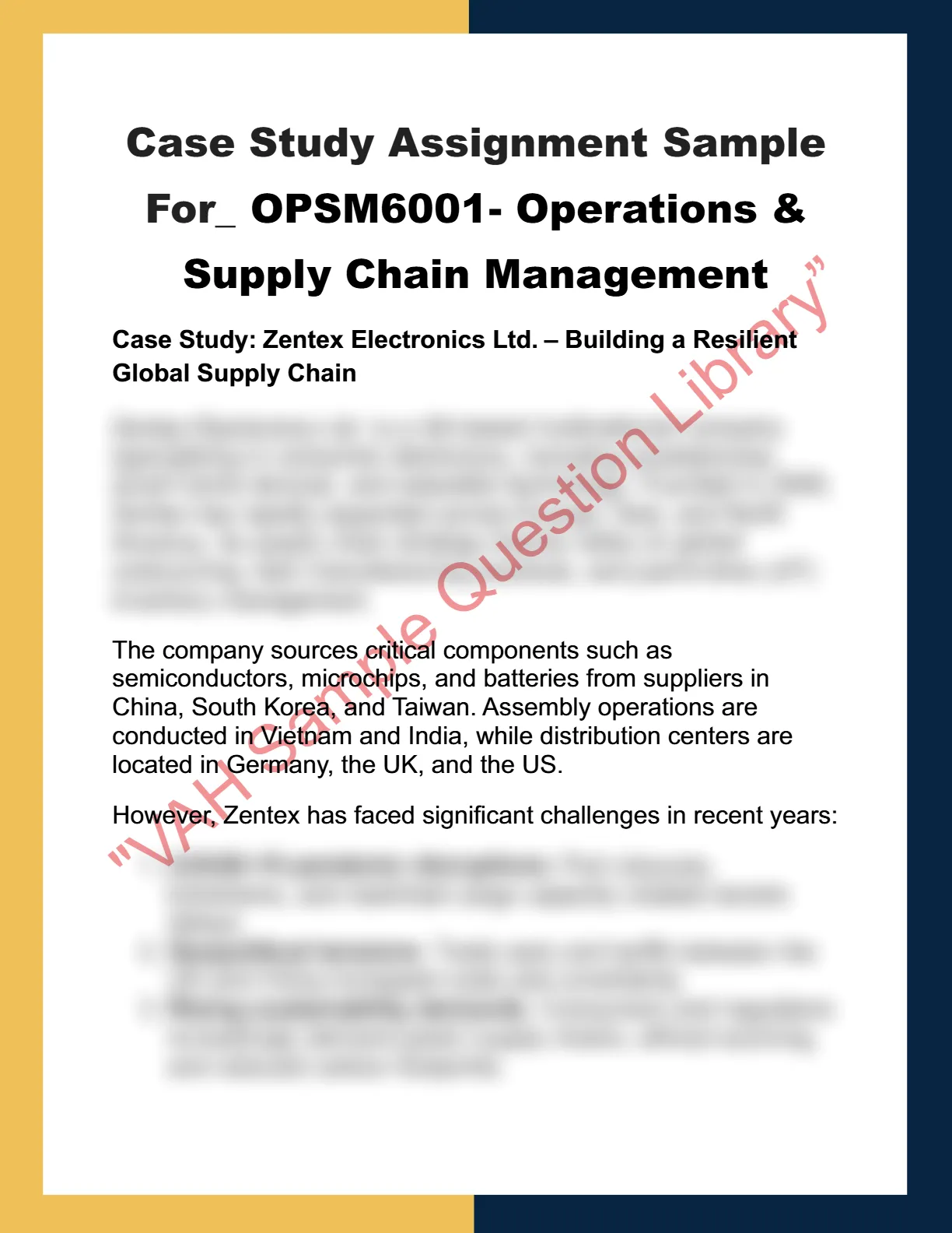 OPSM6001- Operations & Supply Chain Management 0