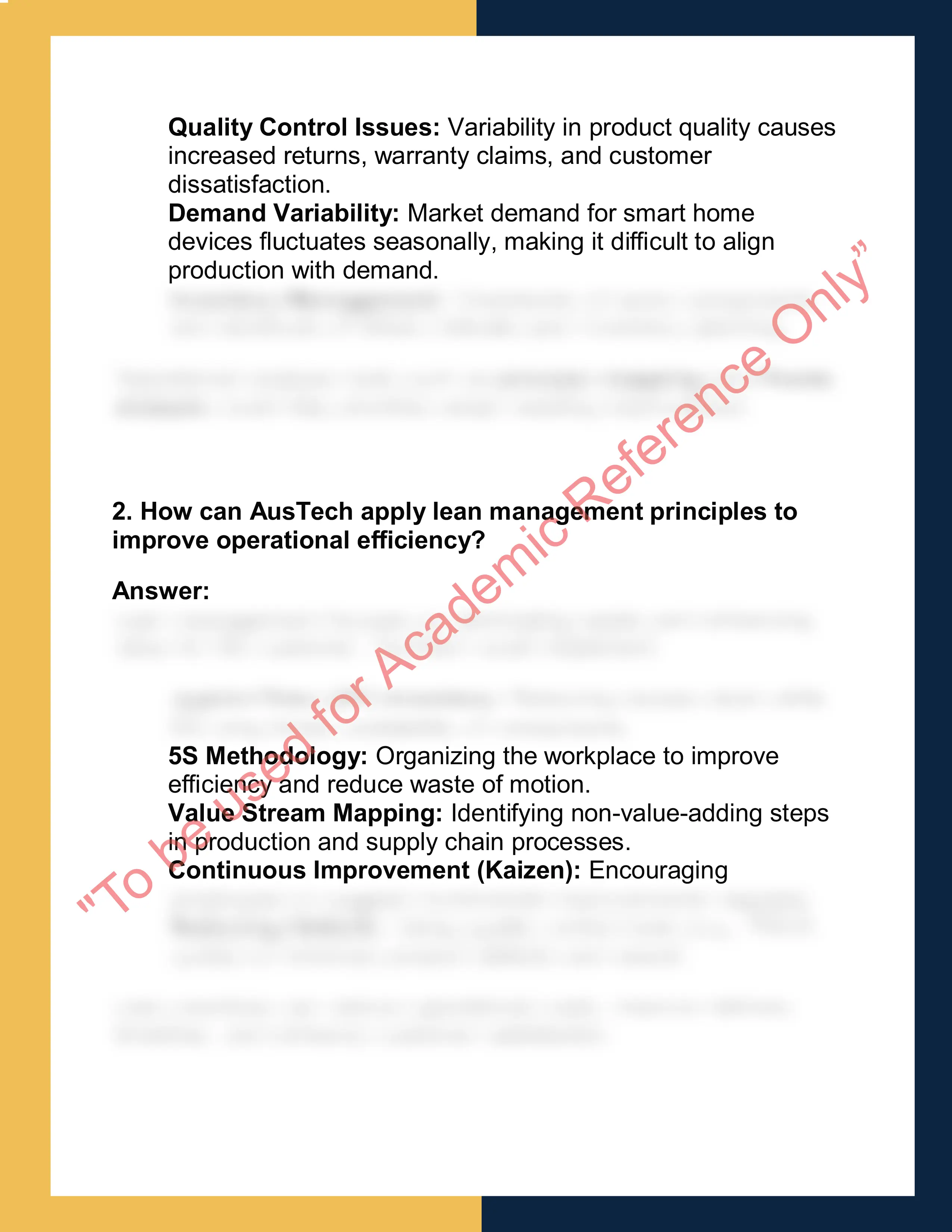 OPSM6002 – Operations  Management 1