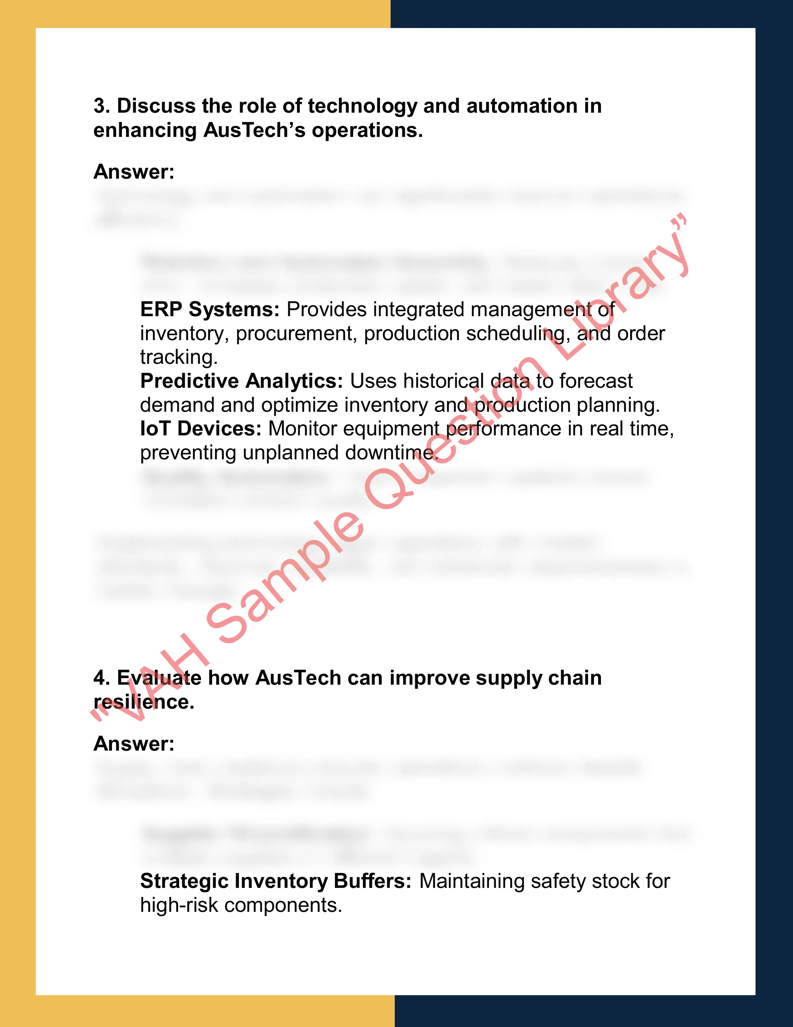 OPSM6002 – Operations  Management 2