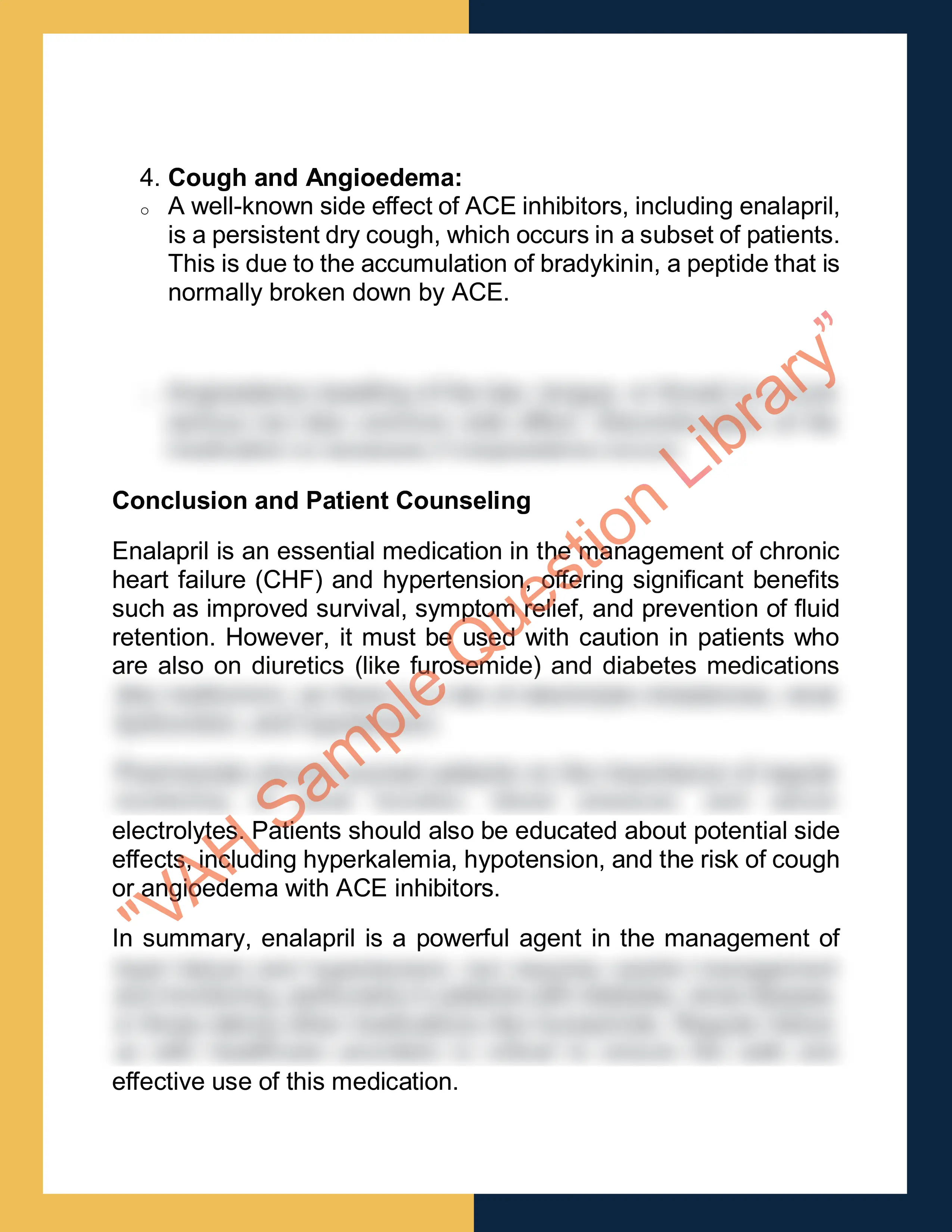 Assignment sample solution of PHAR3010 - Clinical Pharmacy 6