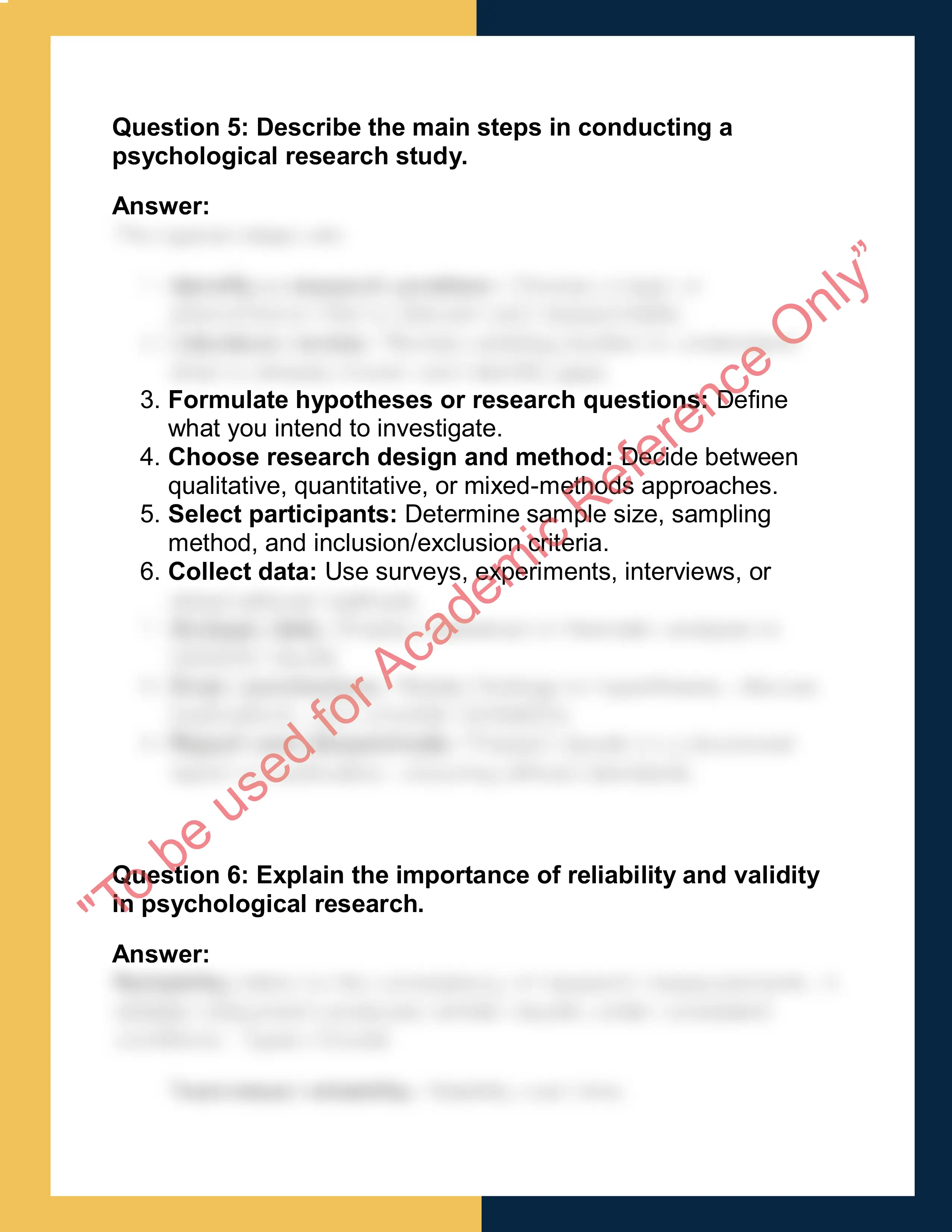 PSY201 – Research in Psychology  Report 3