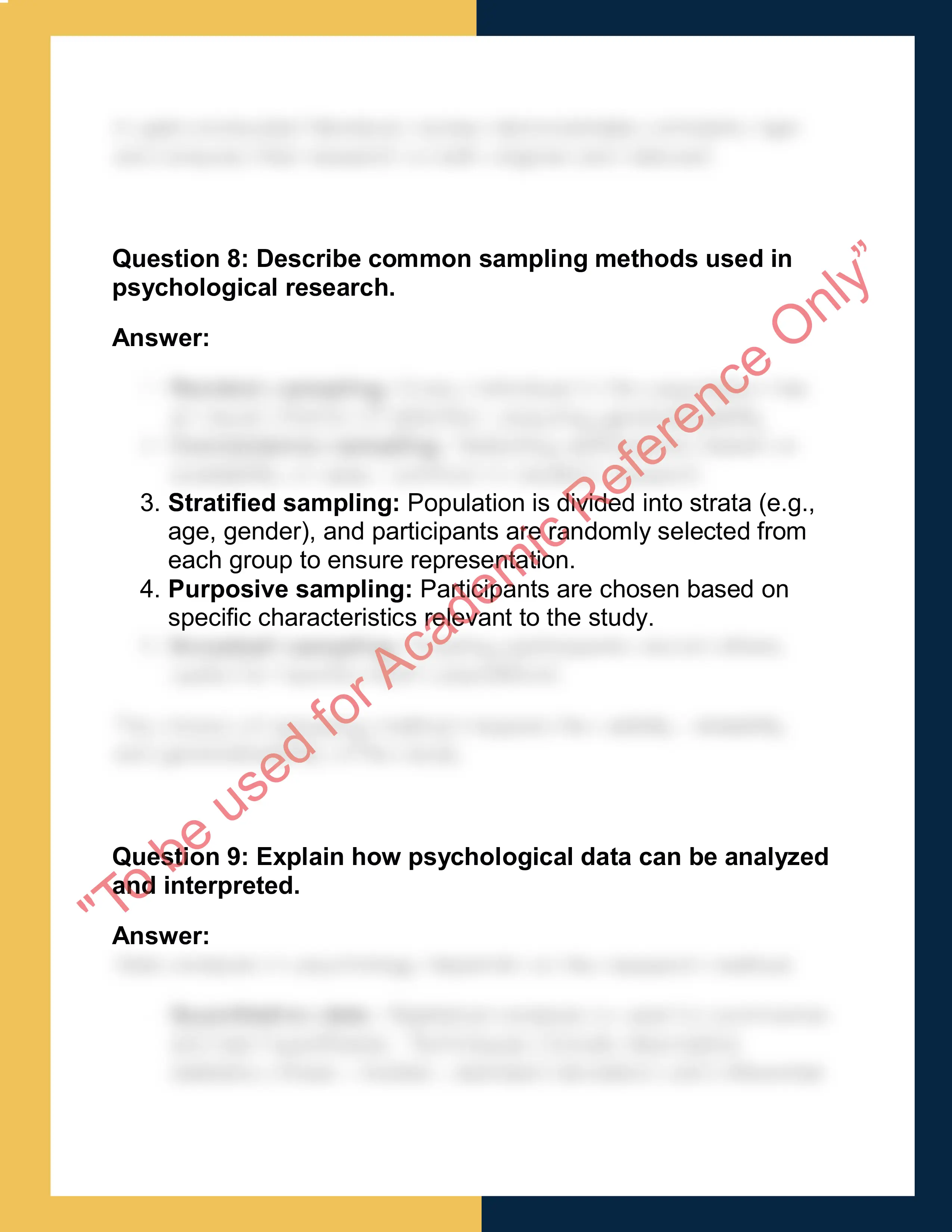 PSY201 – Research in Psychology  Report 5