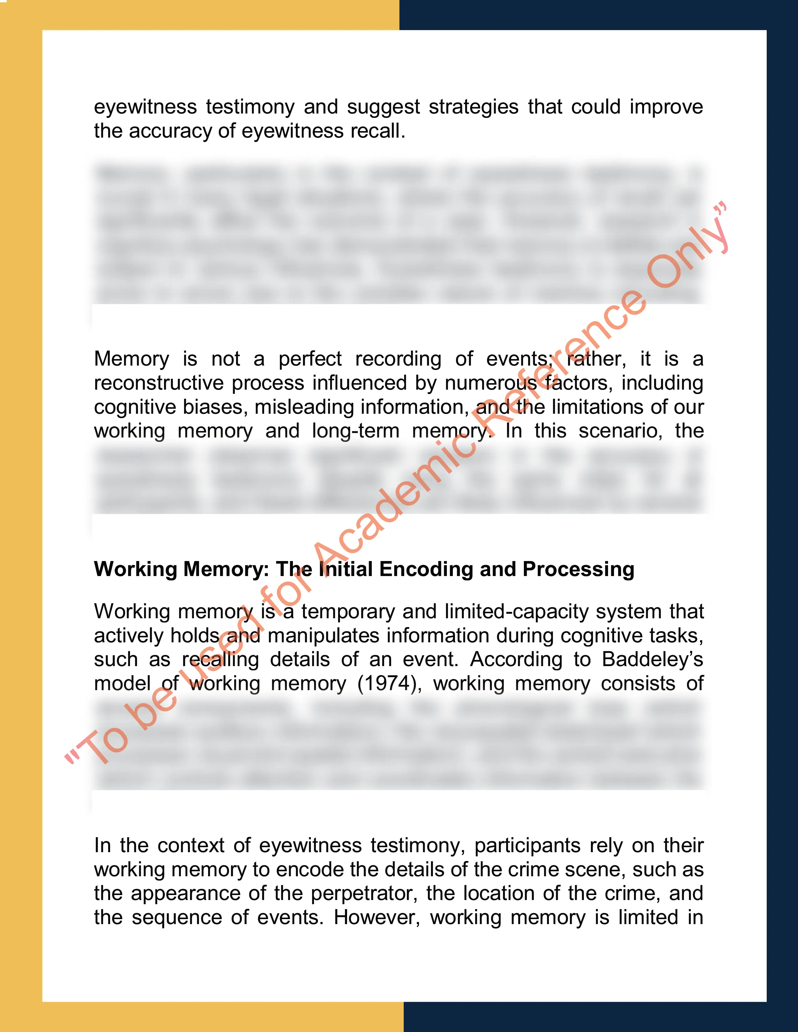 Assignment sample solution of PSY204 - Cognitive Psychology 1