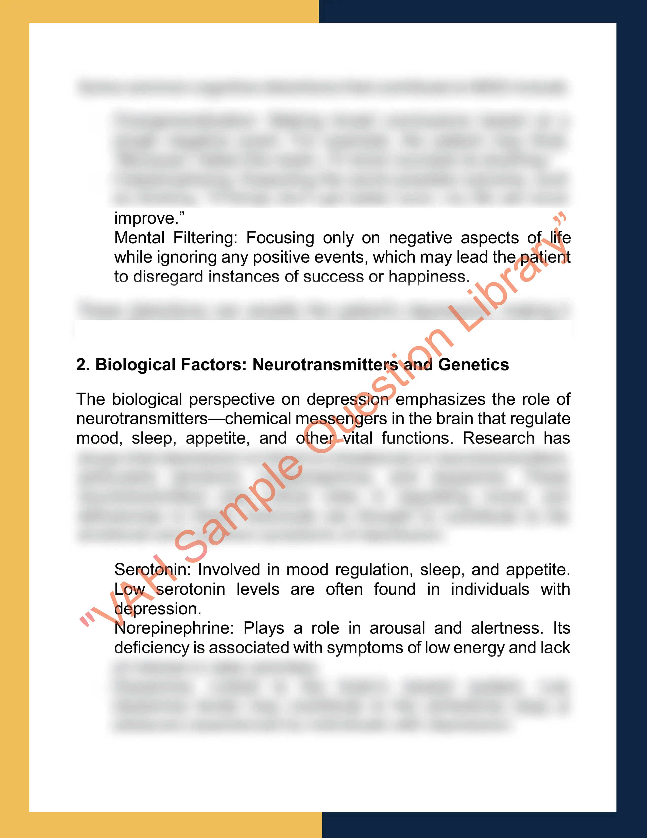 Assignment sample solution of PSY308 - Abnormal Psychology 2