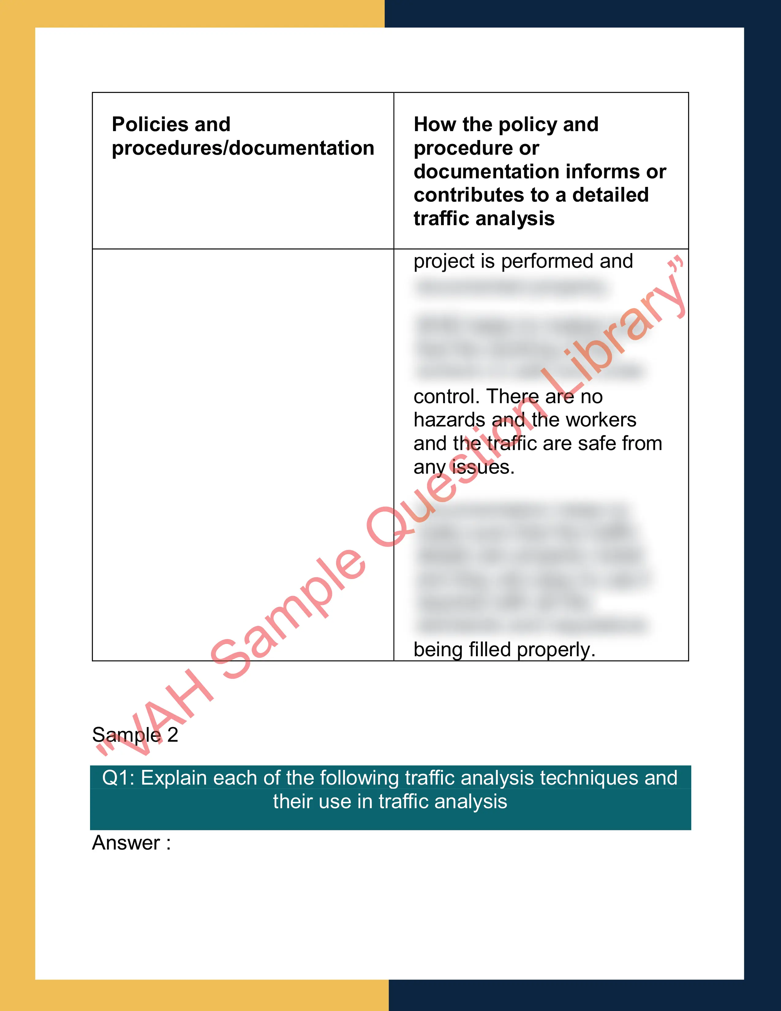 Sample Solution for RIICWD526E - Prepare Detailed Traffic Analysis. 4
