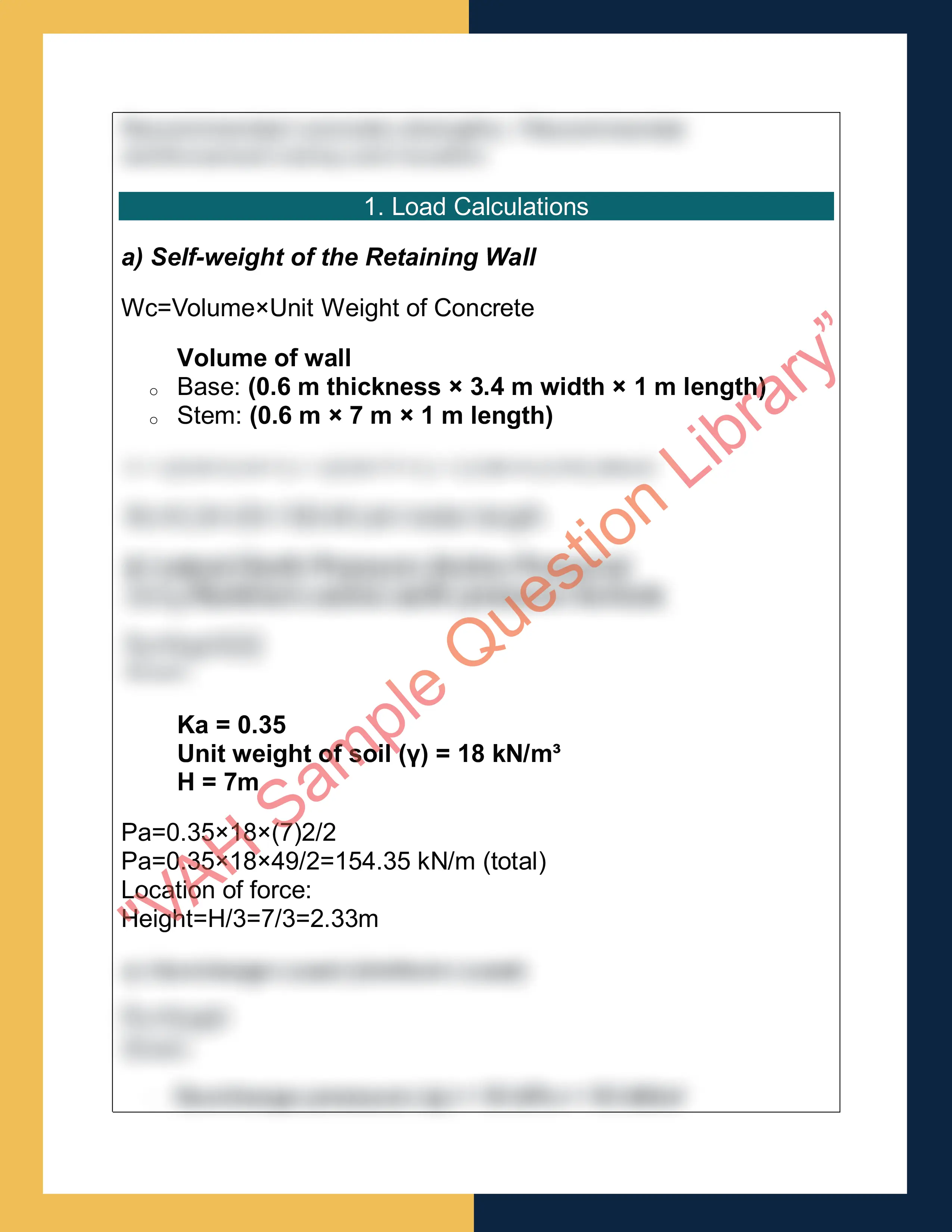 Assignment sample solution of RIICWD533E - Prepare detailed design of civil concrete structures 4