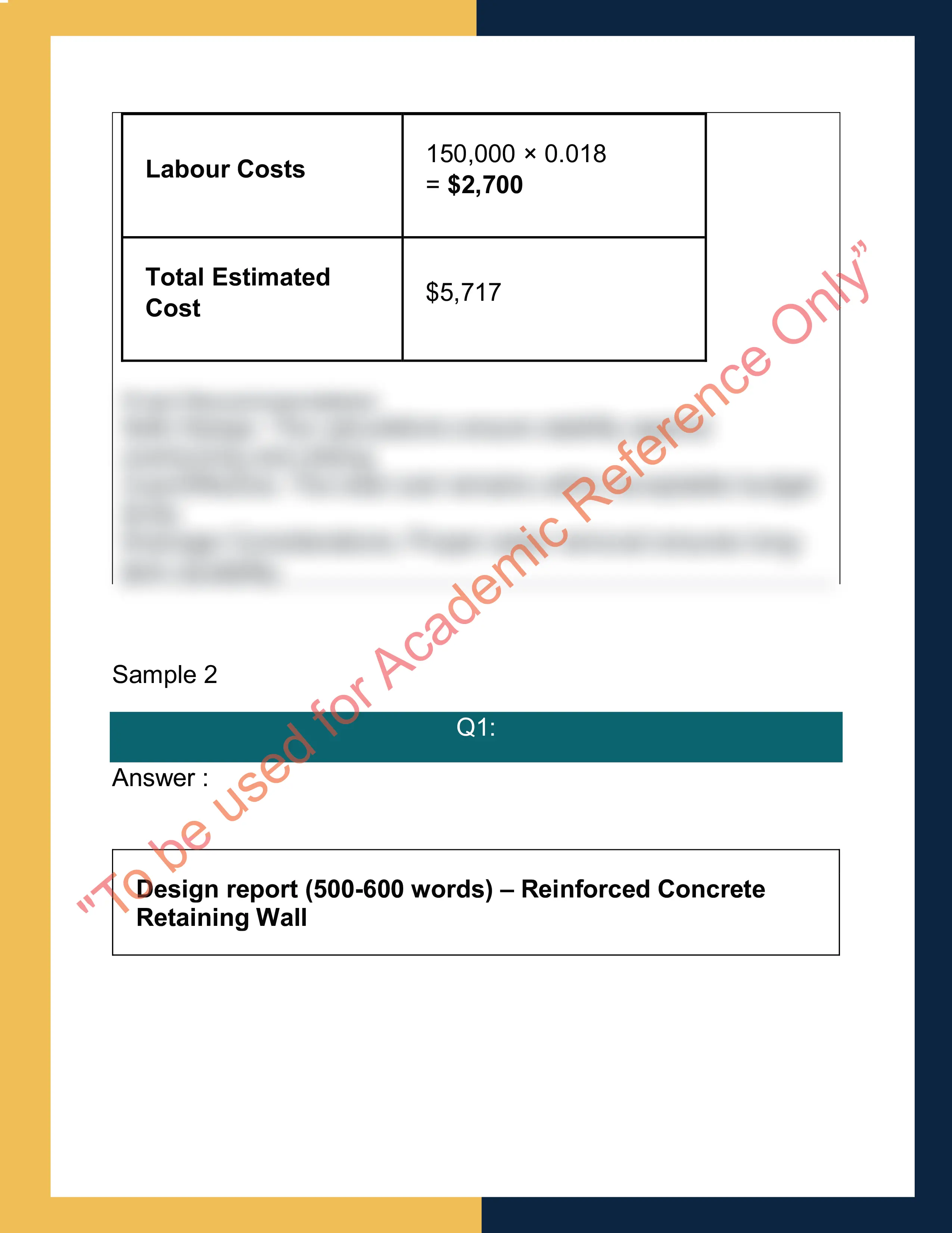 Assignment sample solution of RIICWD533E - Prepare detailed design of civil concrete structures 7