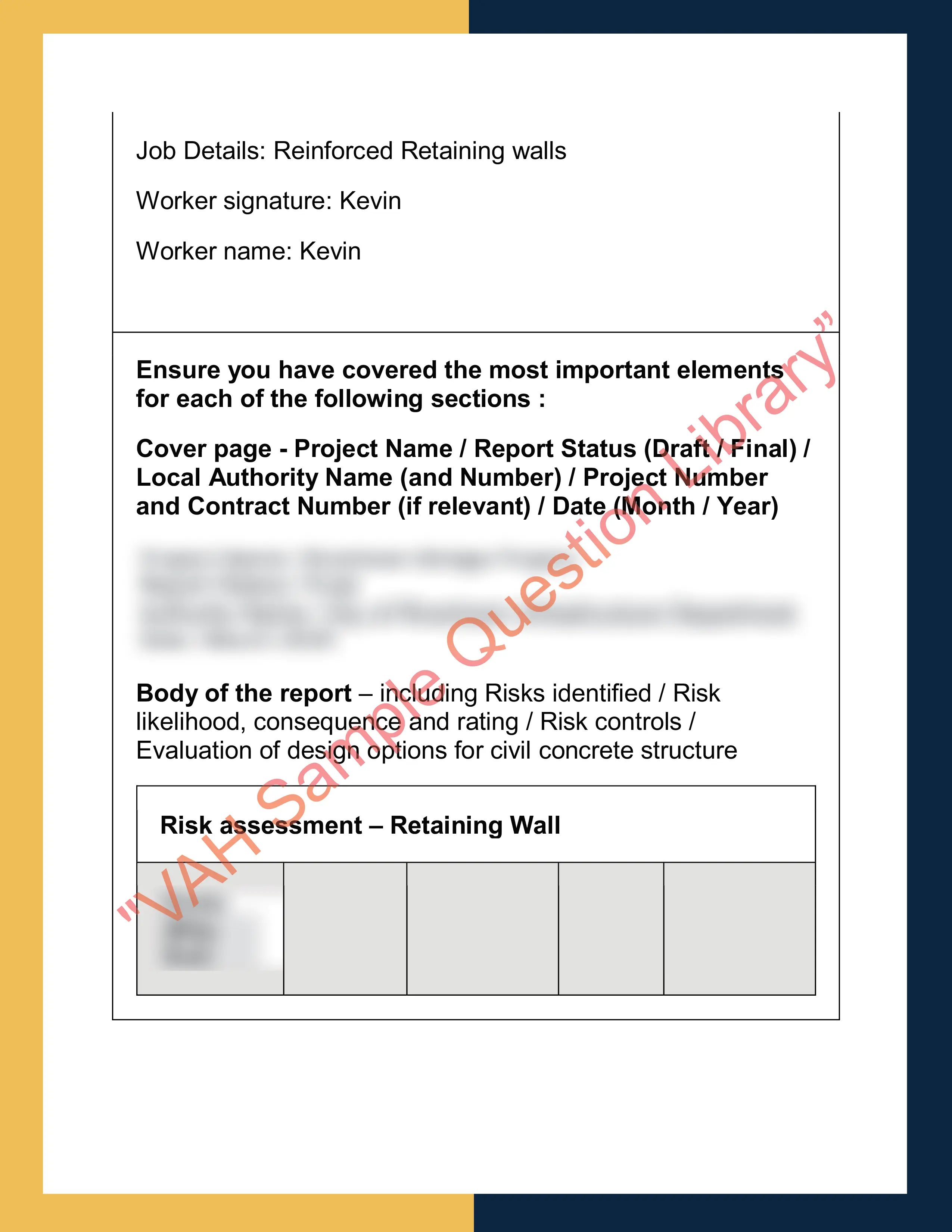Assignment sample solution of RIICWD533E - Prepare detailed design of civil concrete structures 8