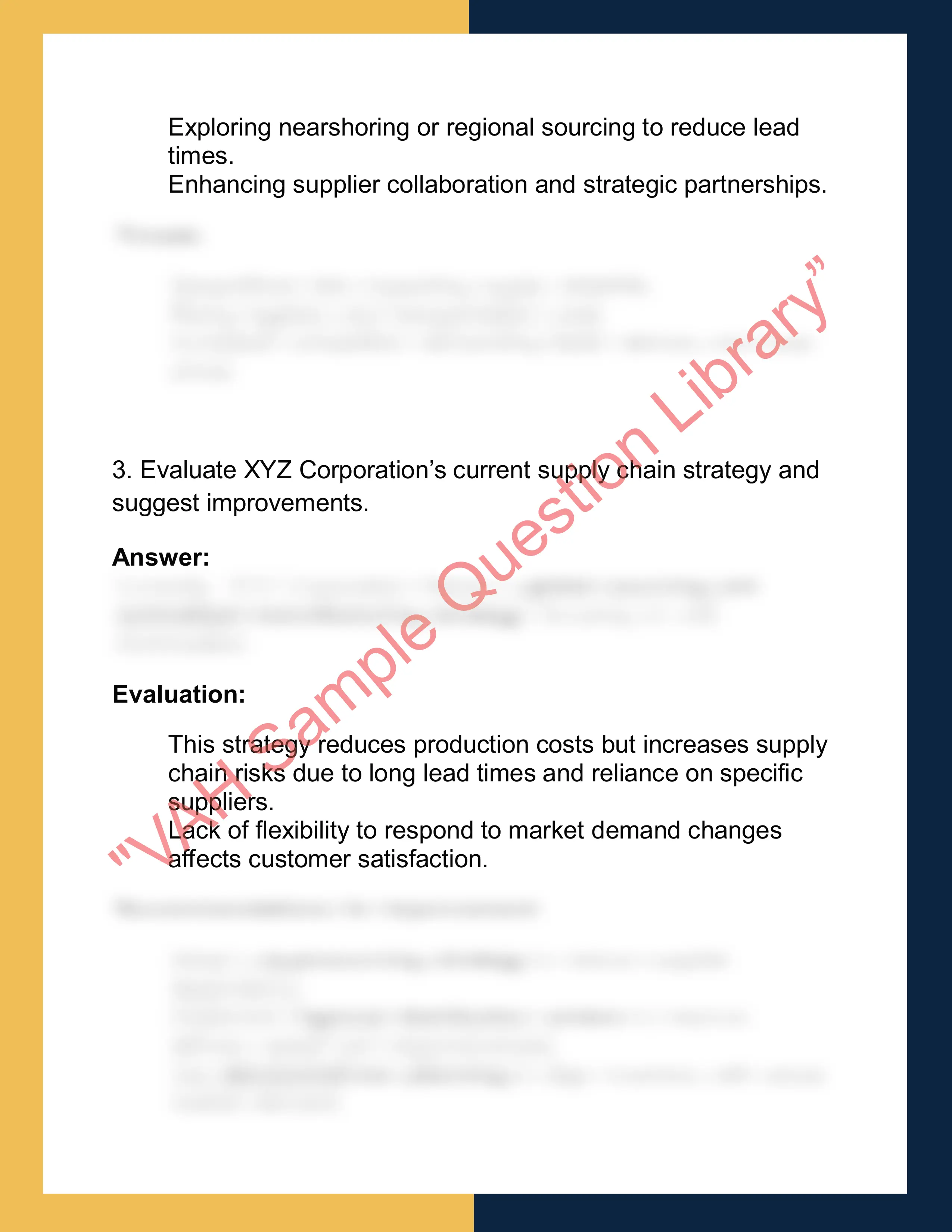 SCM601 – Supply Chain  Management 2
