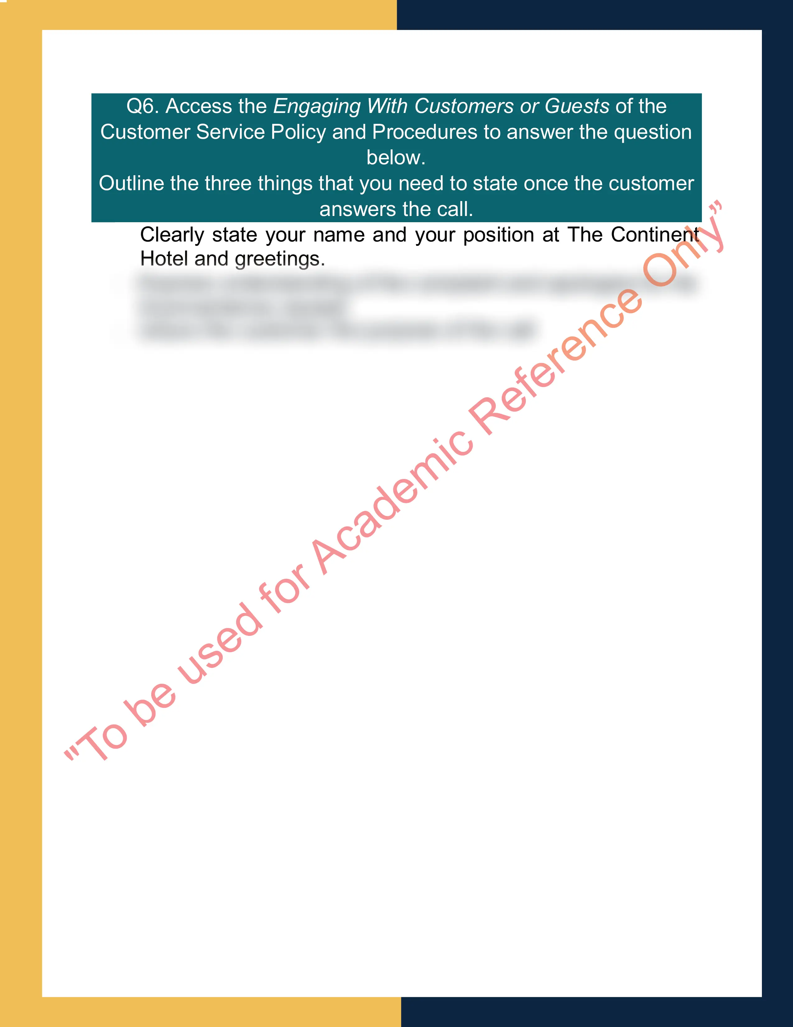 Sample Solution for SITXCCS014 - Provide Service to Customers 10