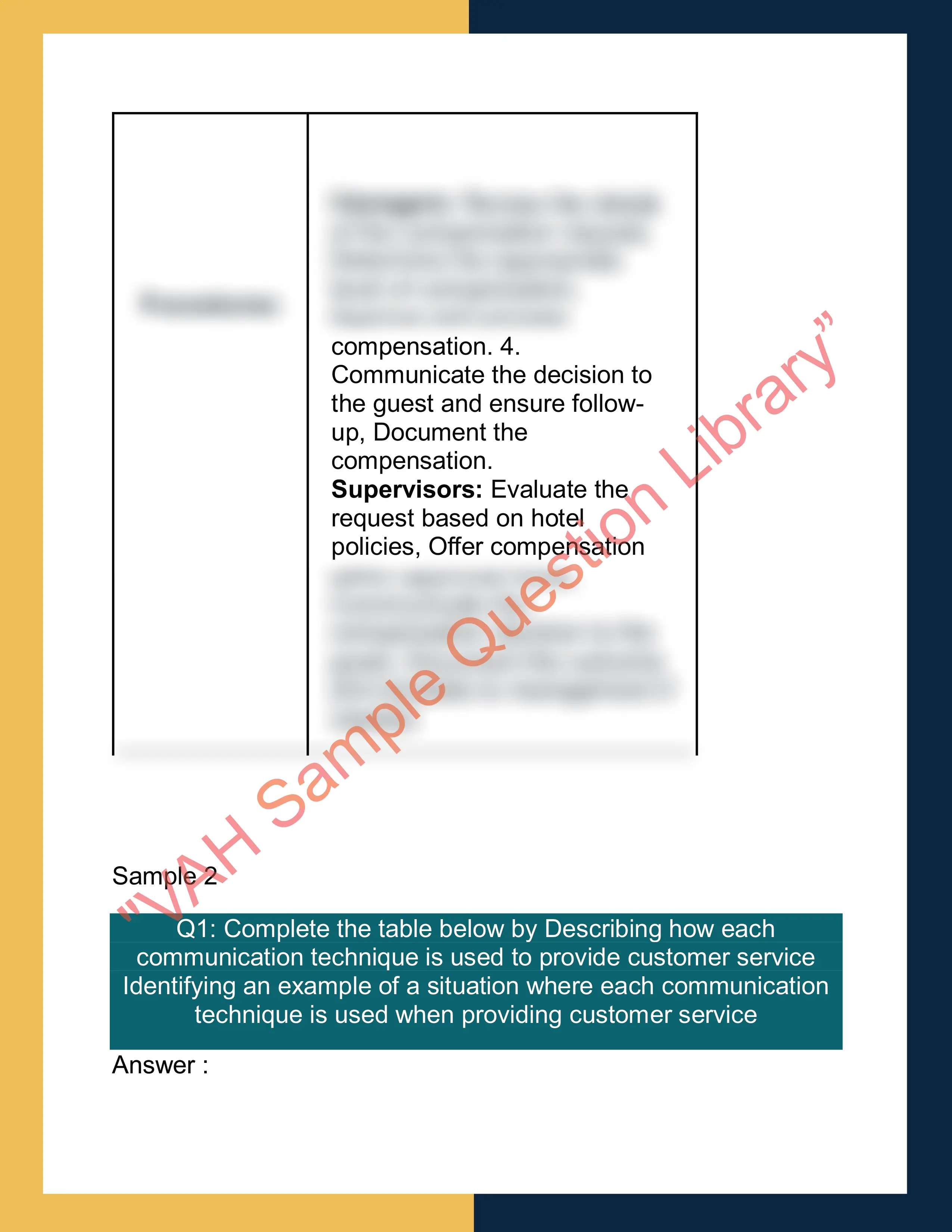 Sample Solution for SITXCCS014 - Provide Service to Customers 5