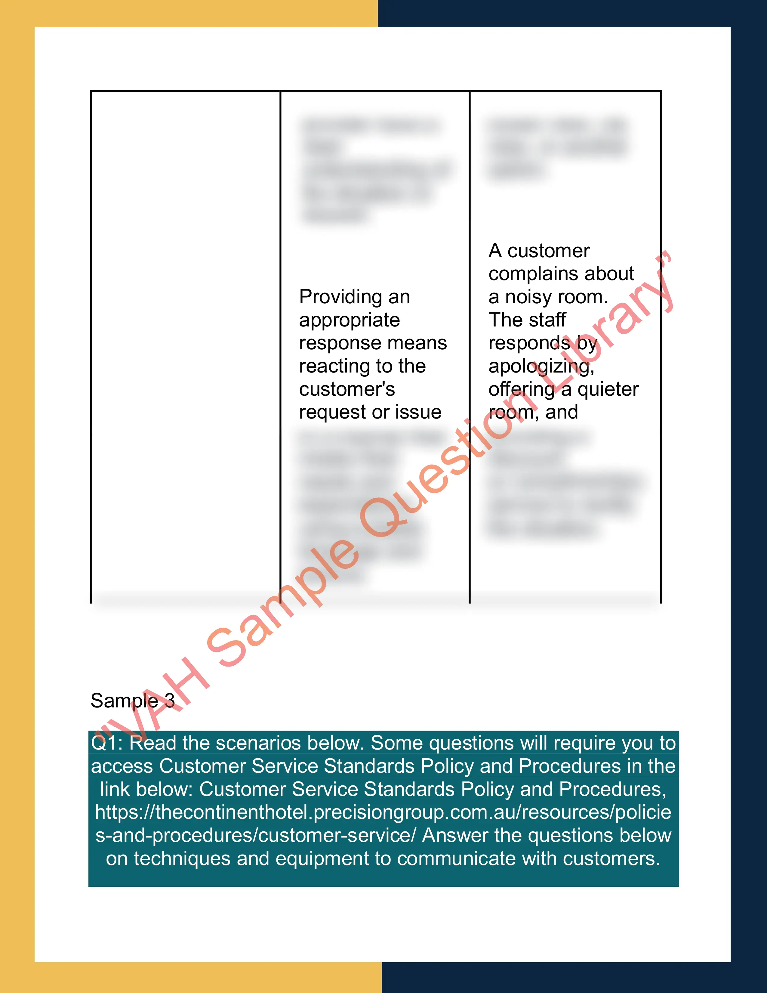 Sample Solution for SITXCCS014 - Provide Service to Customers 7