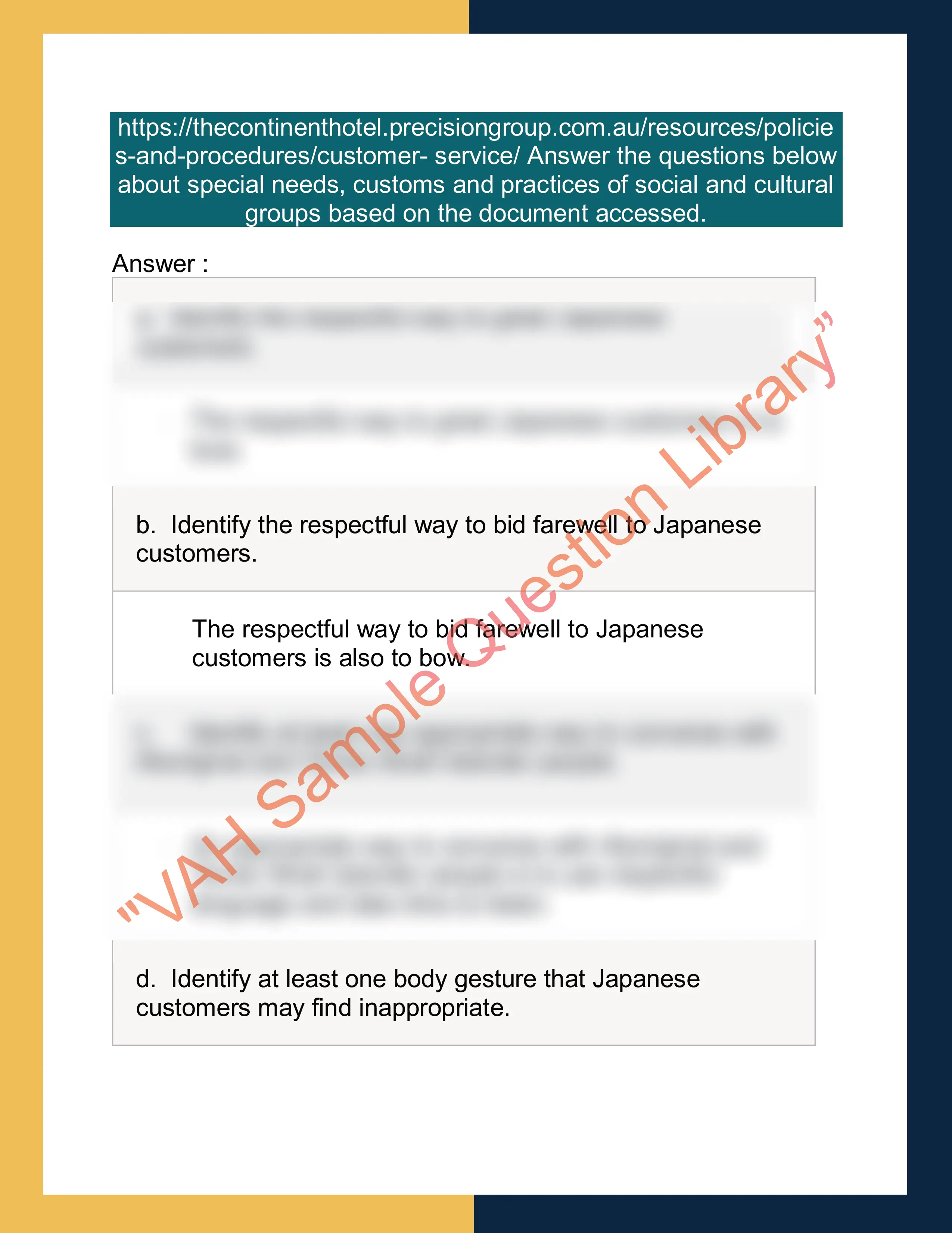 Sample Solution for SITXCCS015-Enhance Customer Service Experiences 2