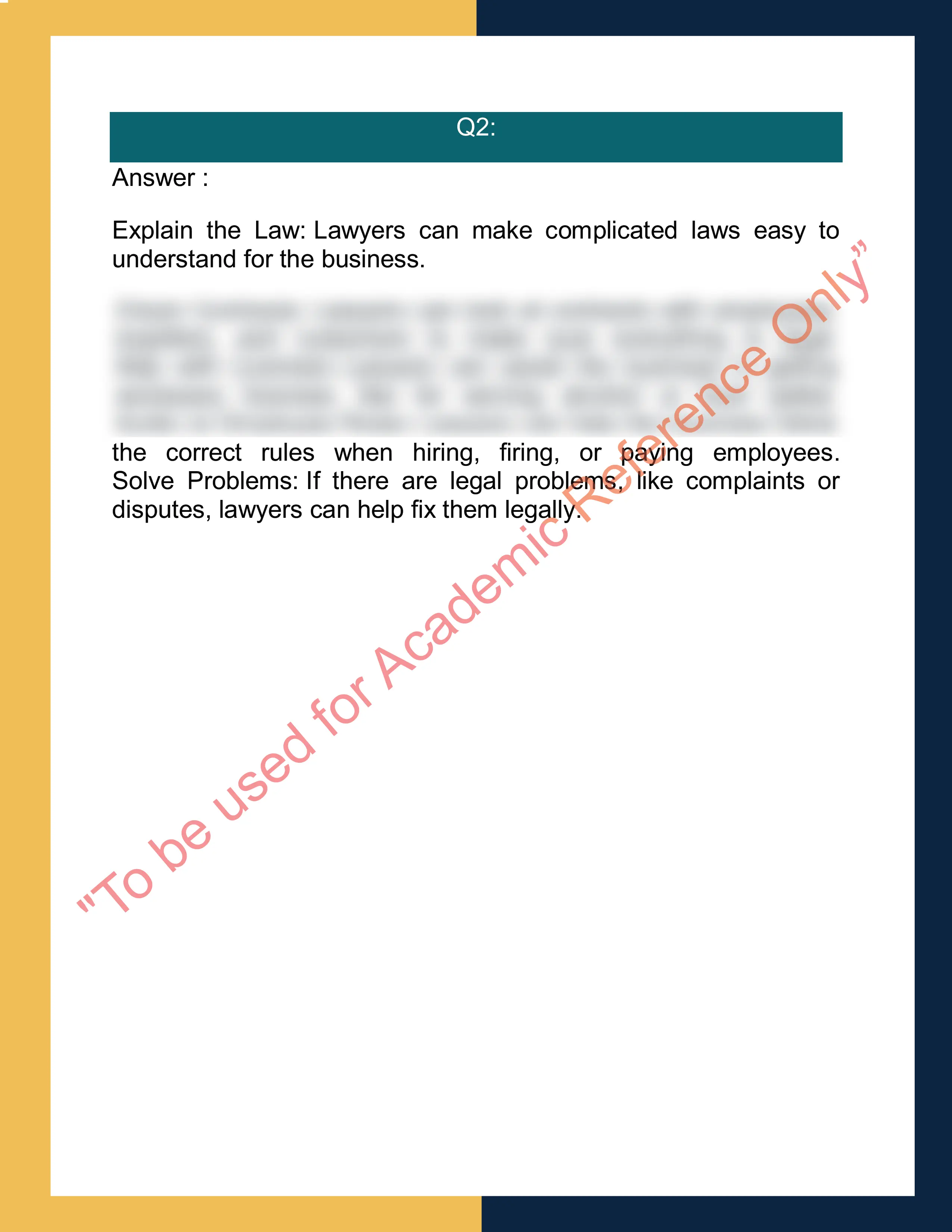 Sample Solution for SITXGLC002 - Identify and manage legal risks and comply with law 1