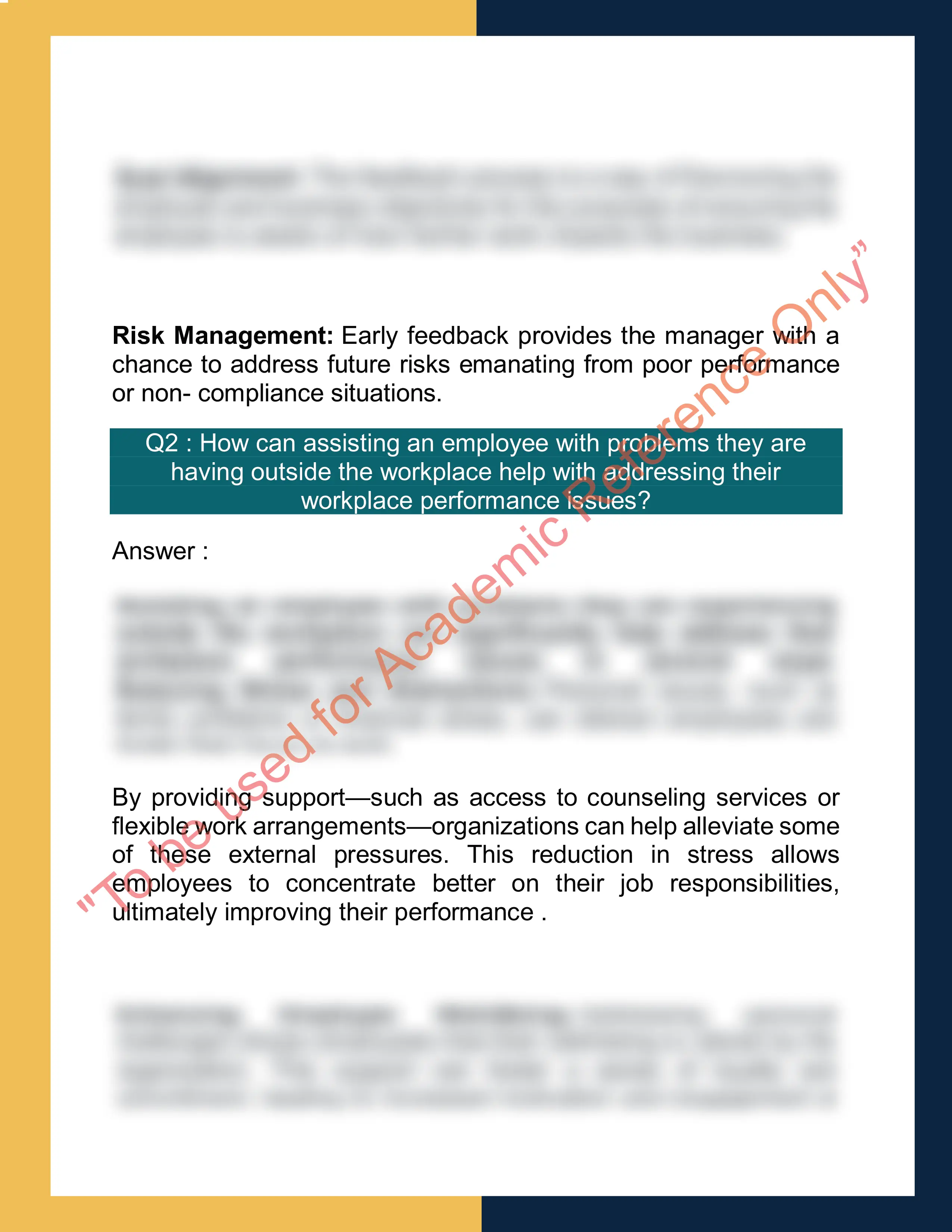 Sample Solution for SITXHRM012 - Support Staff improve performance 1