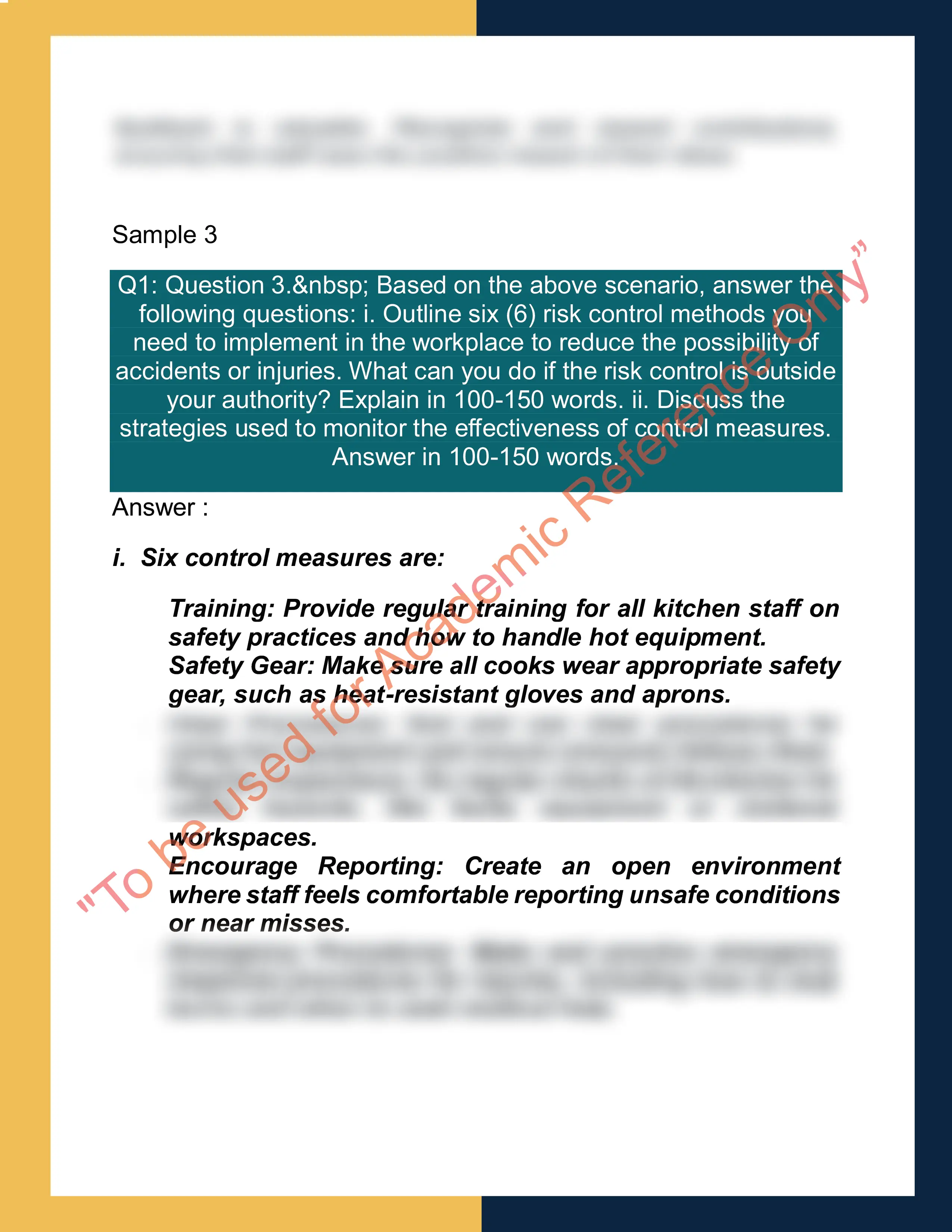 Assignment sample solution of SITXWHS007 - Implement and monitor work health and safety practices 5