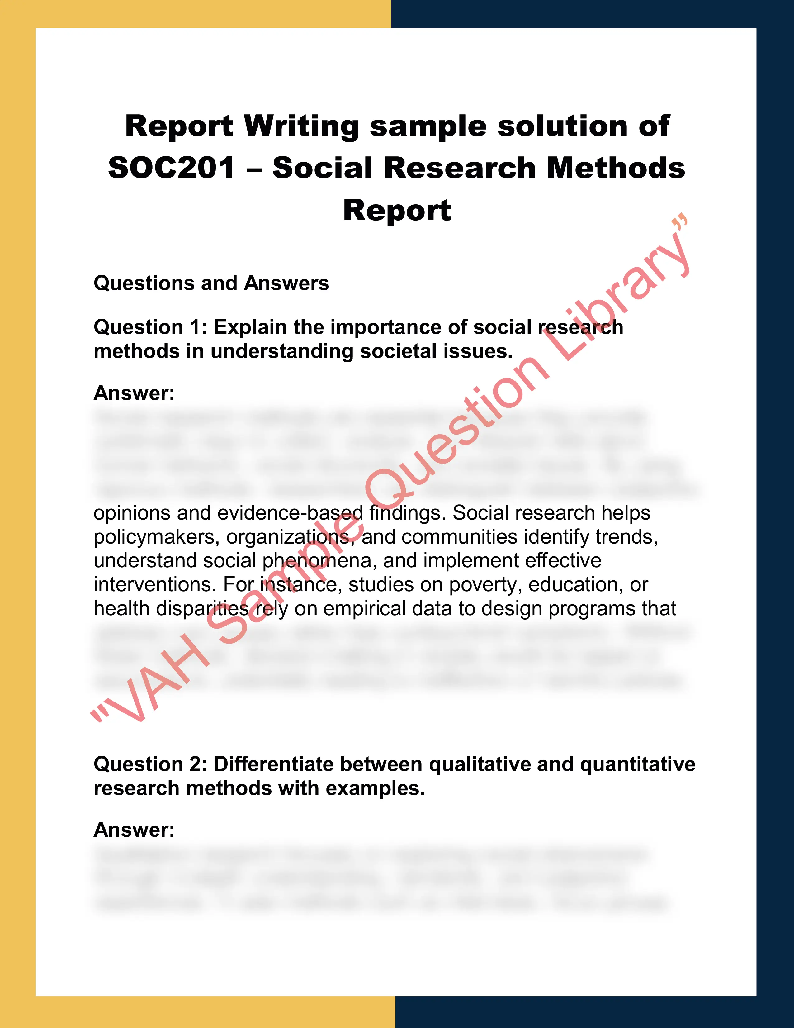 SOC201 – Social Research Methods  Report 0