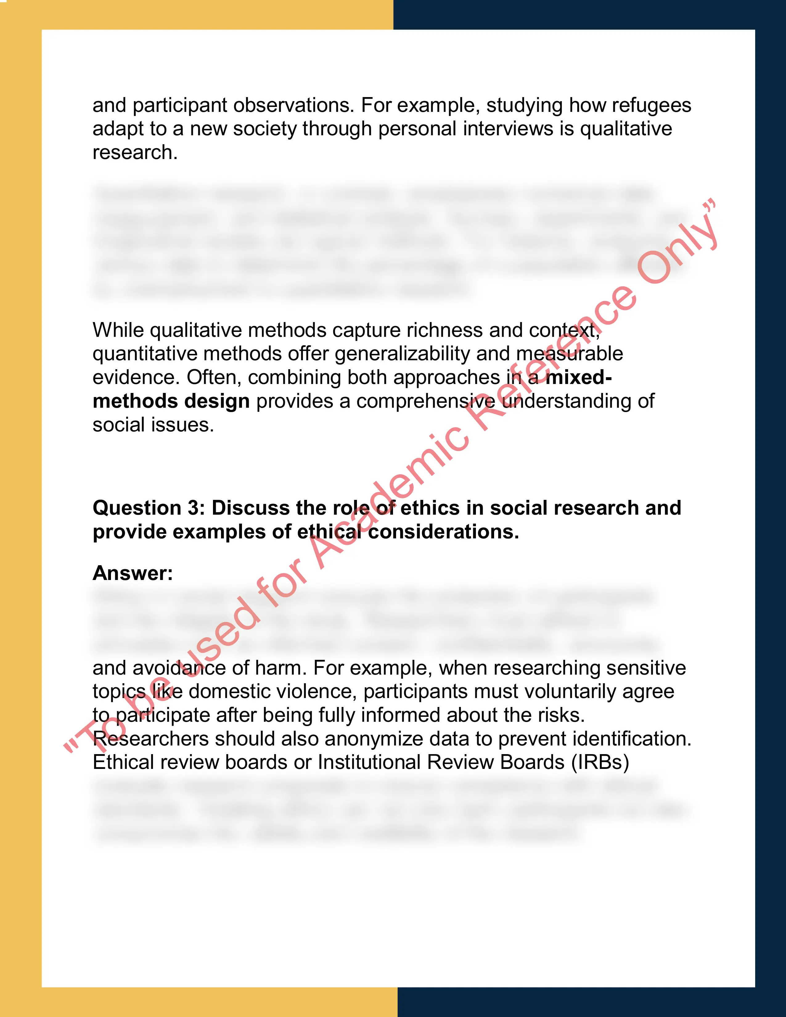 SOC201 – Social Research Methods  Report 1