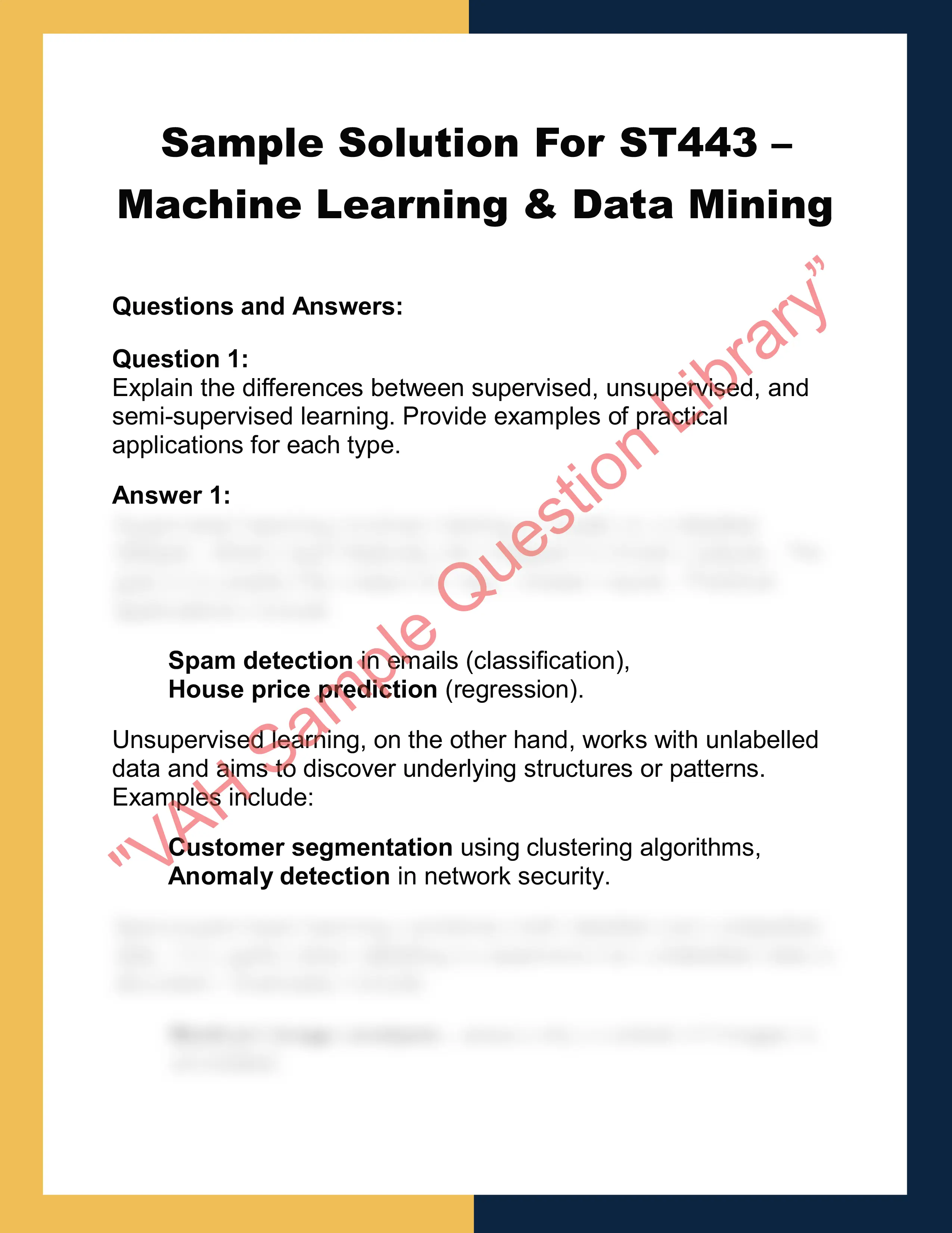 ST443 – Machine Learning & Data Mining 0