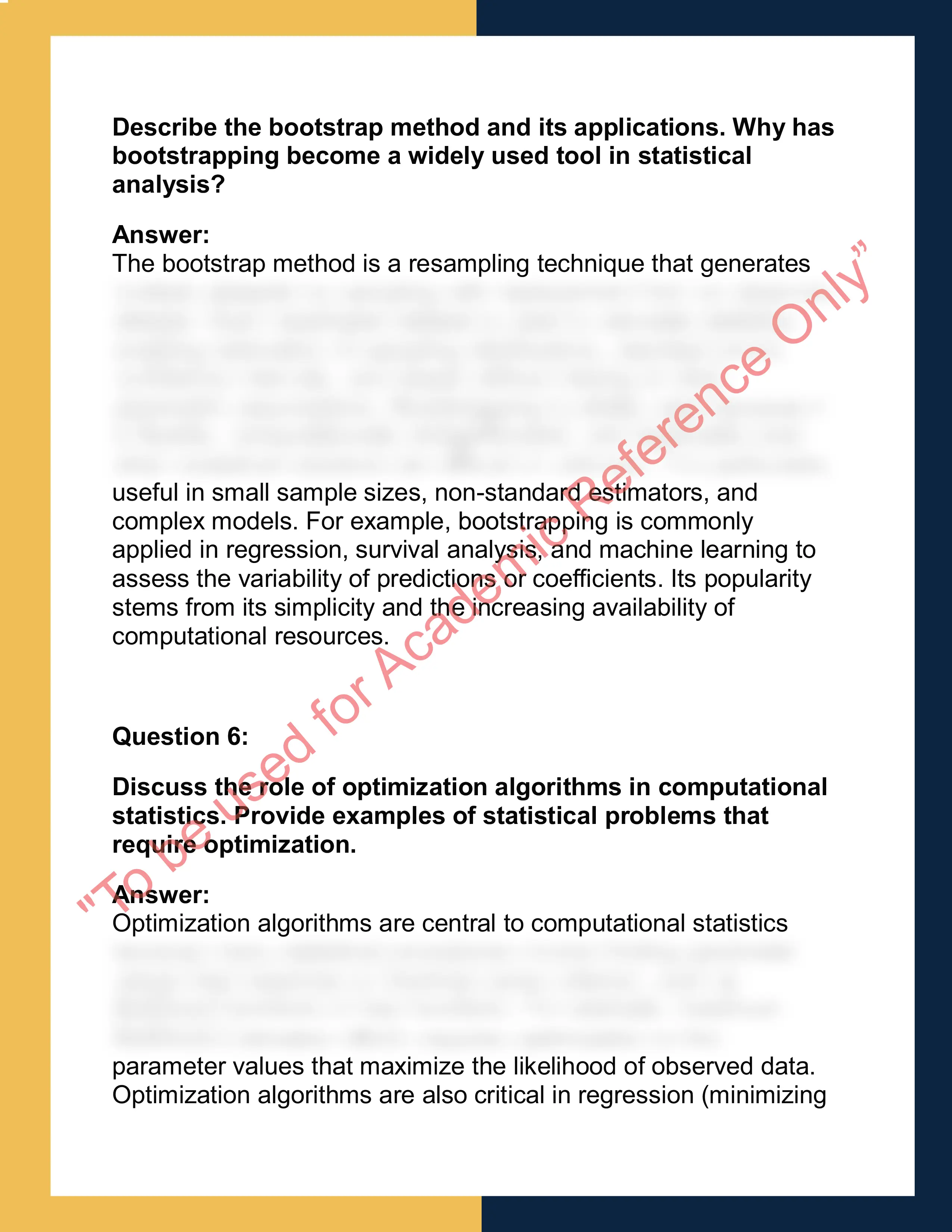 ST444 – Computational Methods in  Statistics 3