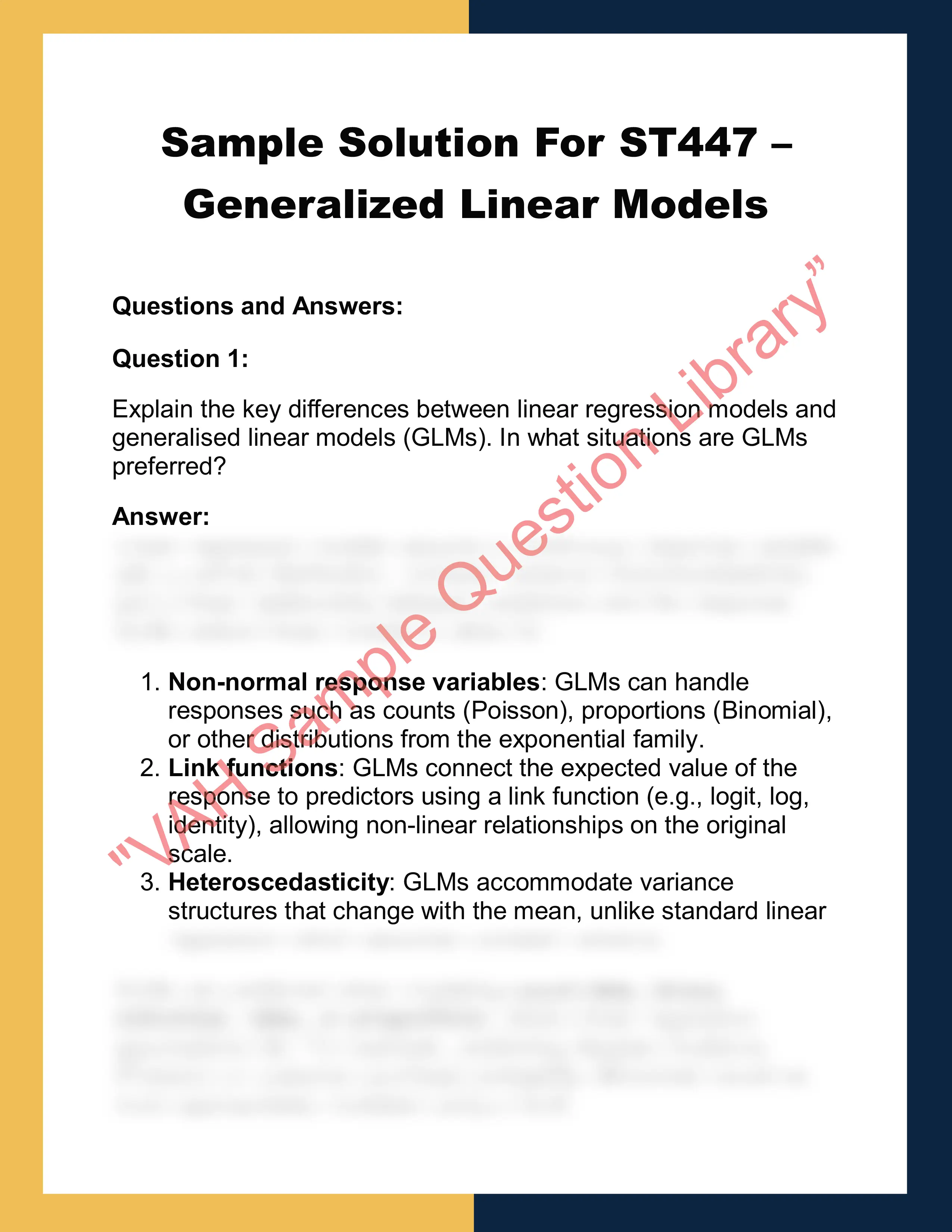ST447 – Generalized Linear Models 0