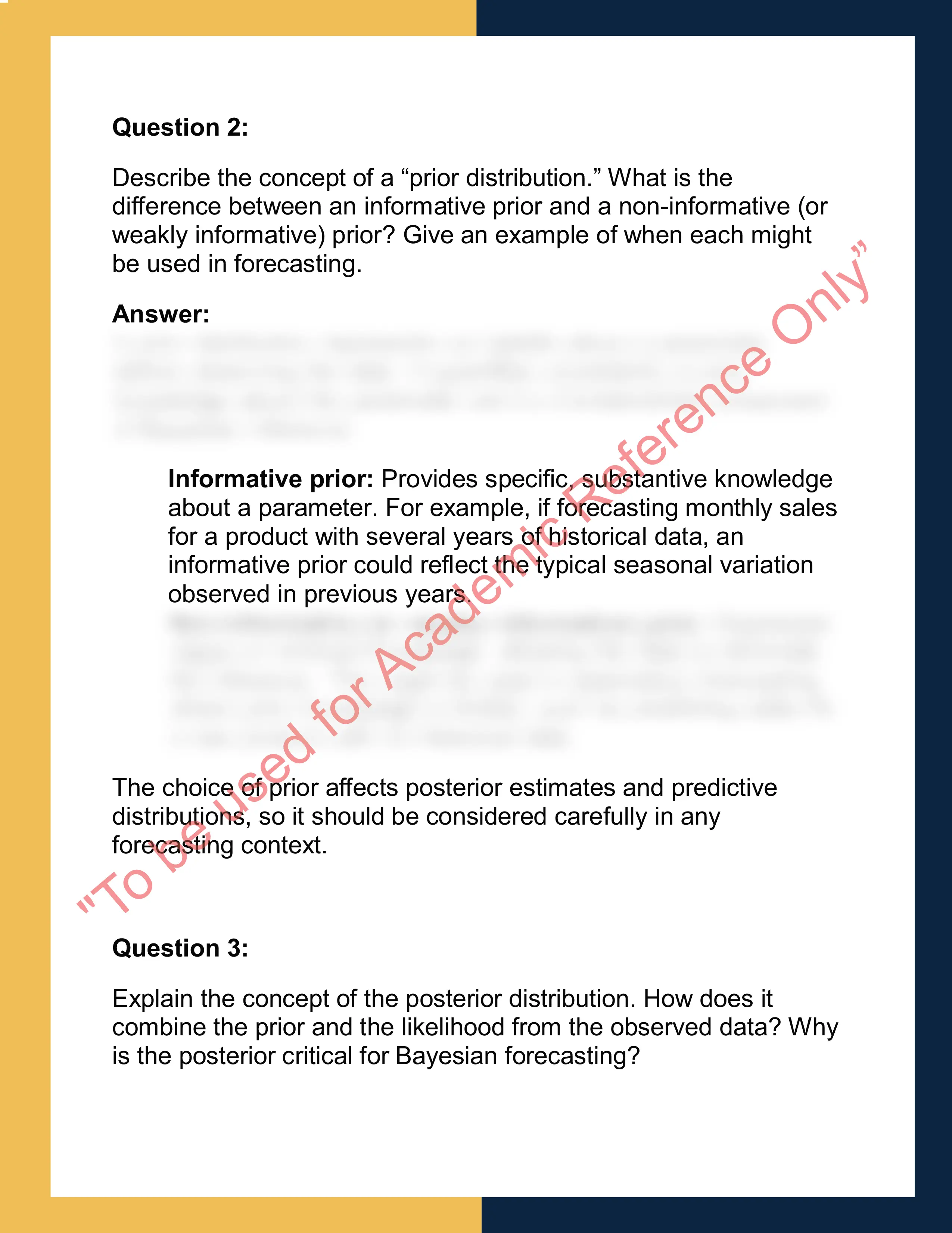 ST448 – Bayesian Inference &  Forecasting 1