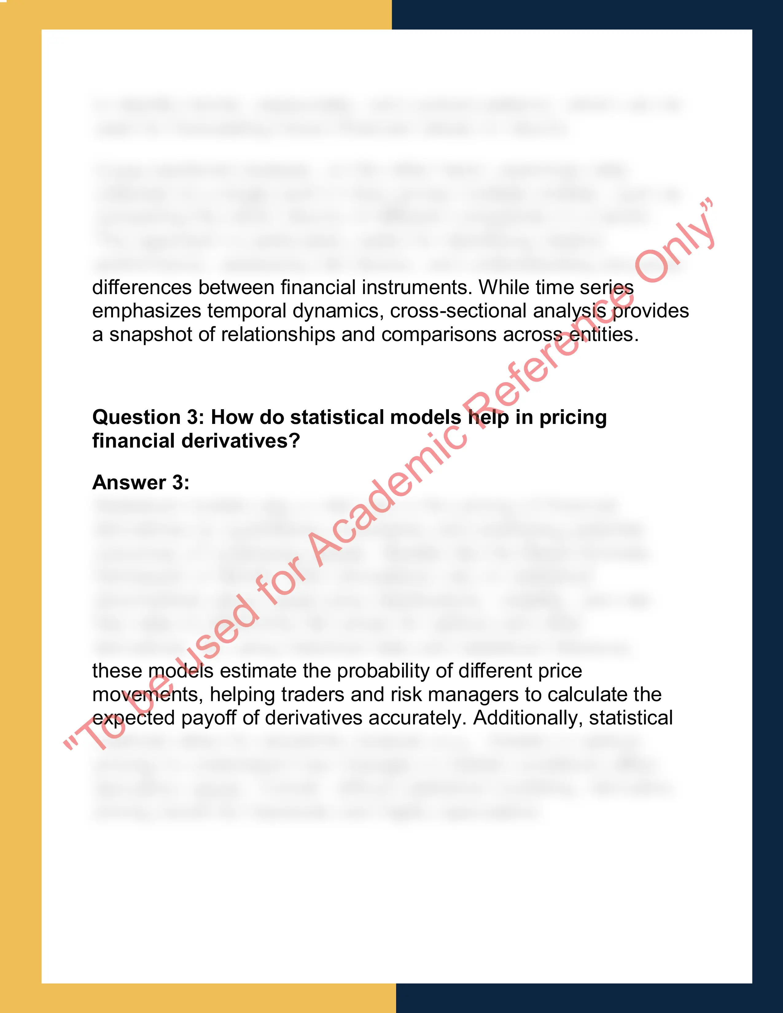 ST449 –  Financial Statistics 1