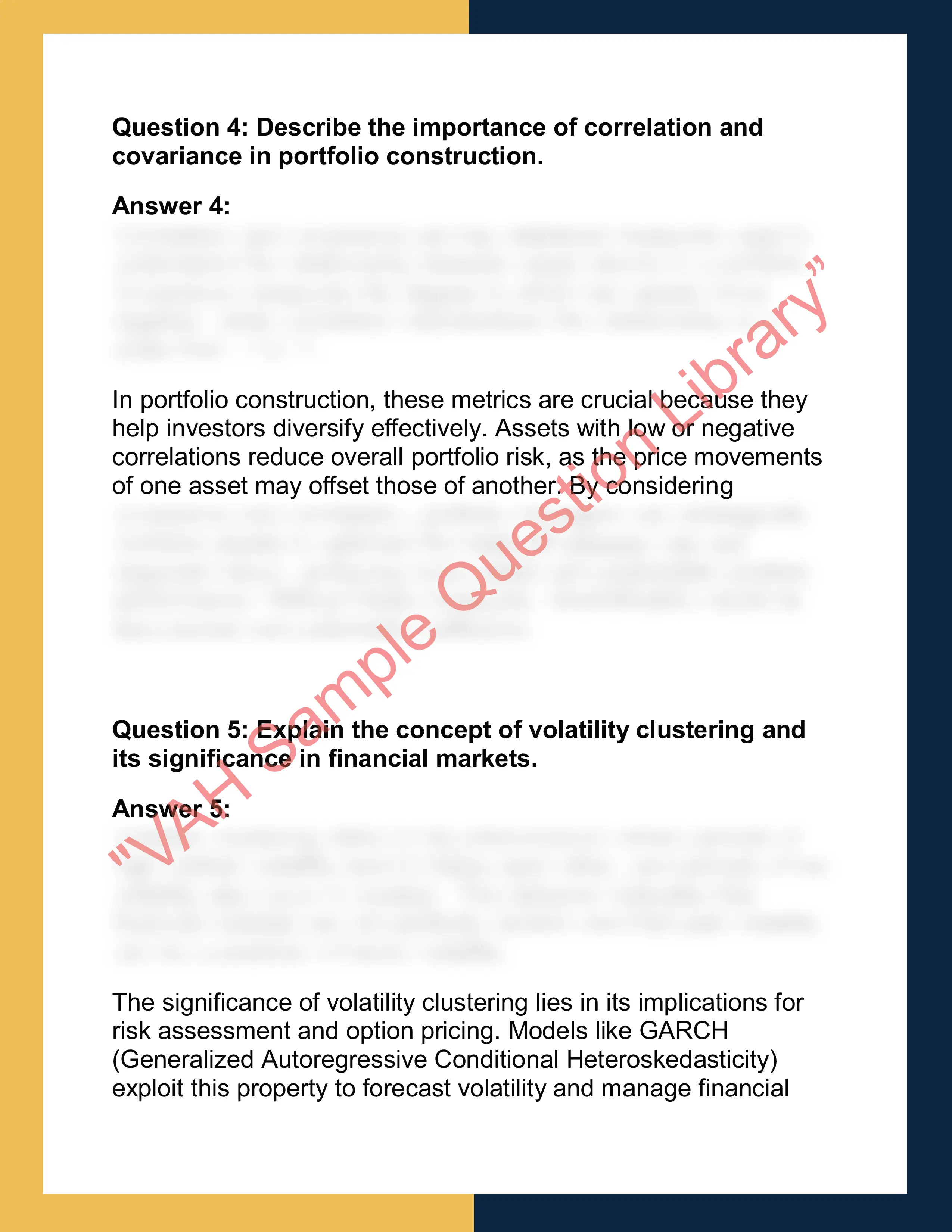 ST449 –  Financial Statistics 2