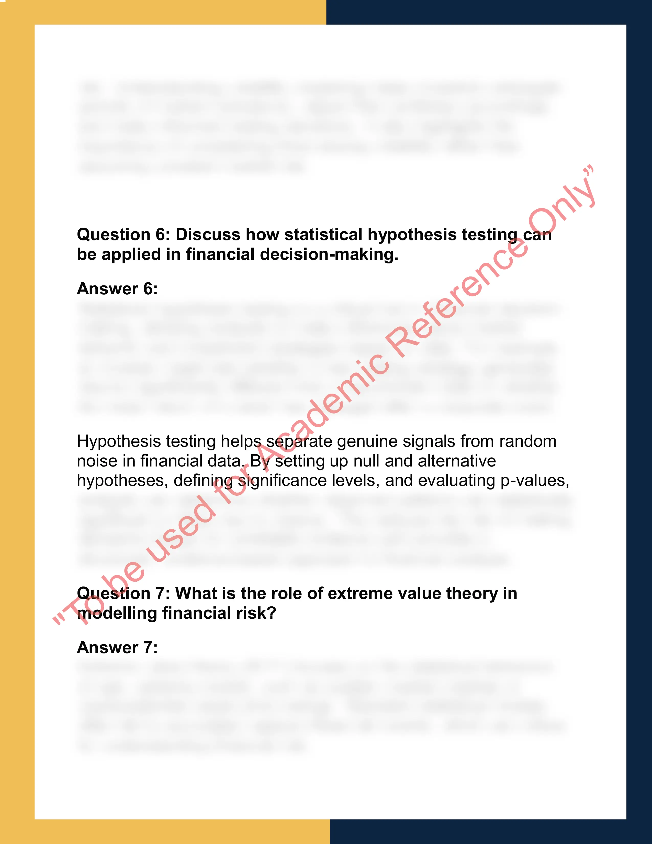 ST449 –  Financial Statistics 3