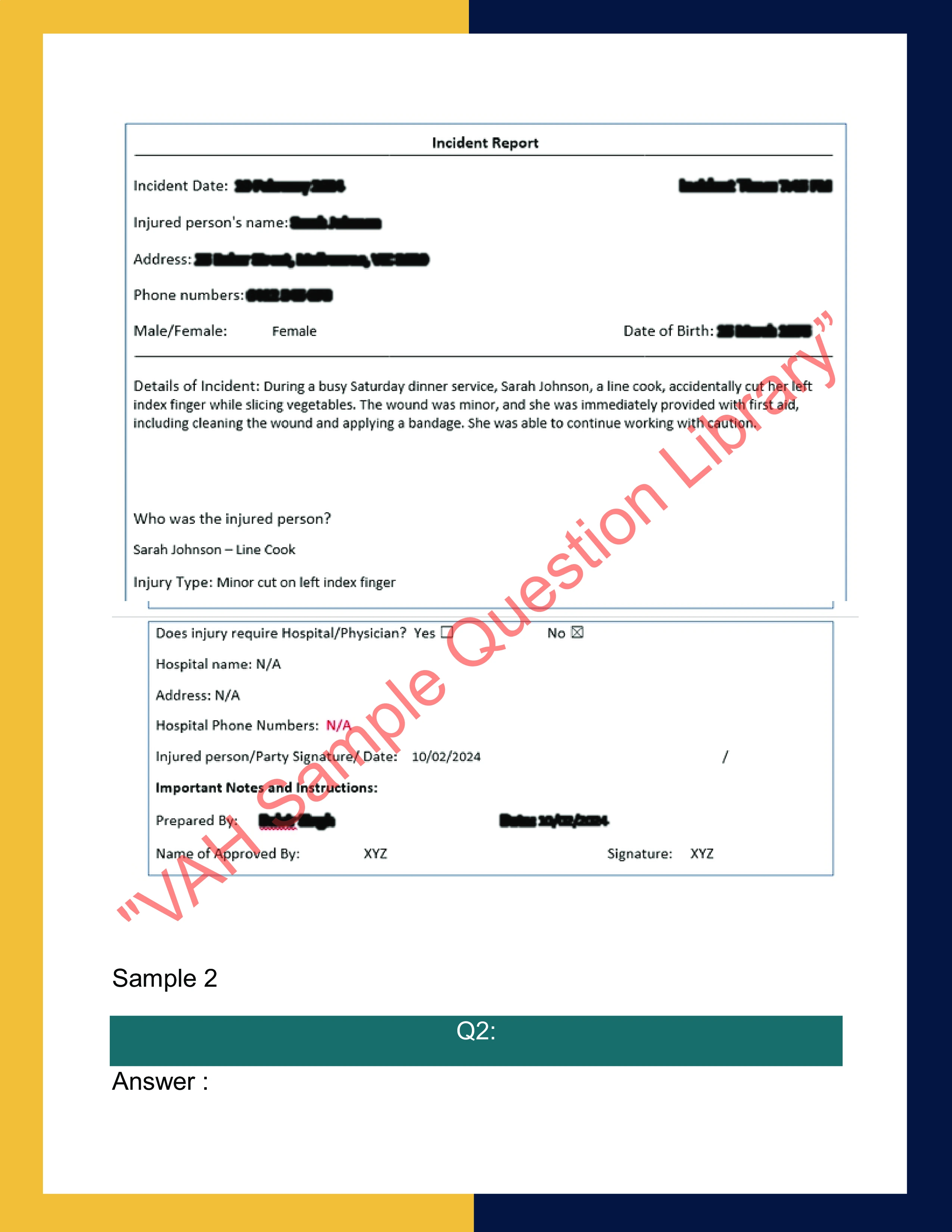 Sample Solution for SITXWHS007-Implement and monitor work health and safety practices 2